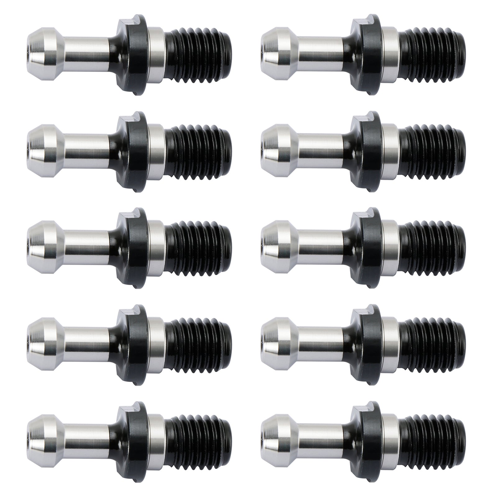 10 st CAT40 45 掳 0.589" Gradsdragskruv med fasthållningsknapp passar HAAS CAT CNC Silver