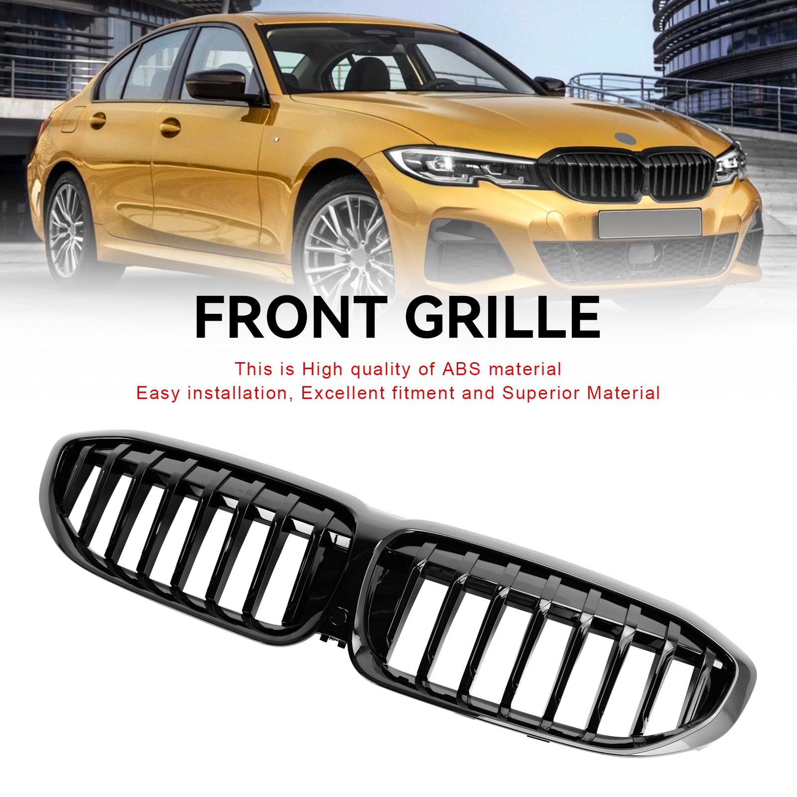 2019-2022 BMW 3 Series G20 G28 Gloss Black Kidney Grille Grill 51138072085
