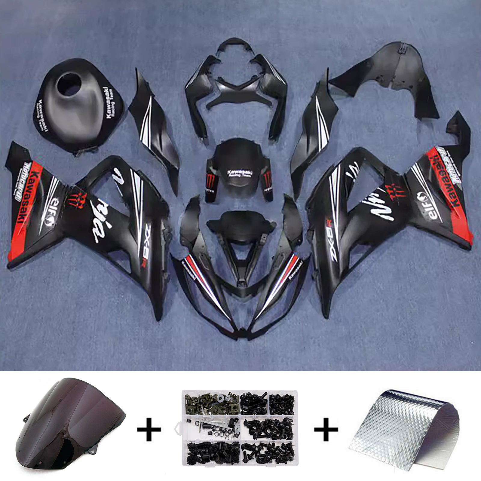 Kit carena iniezione carrozzeria in plastica ABS adatta per Kawasaki ZX6R 636 2013-2018