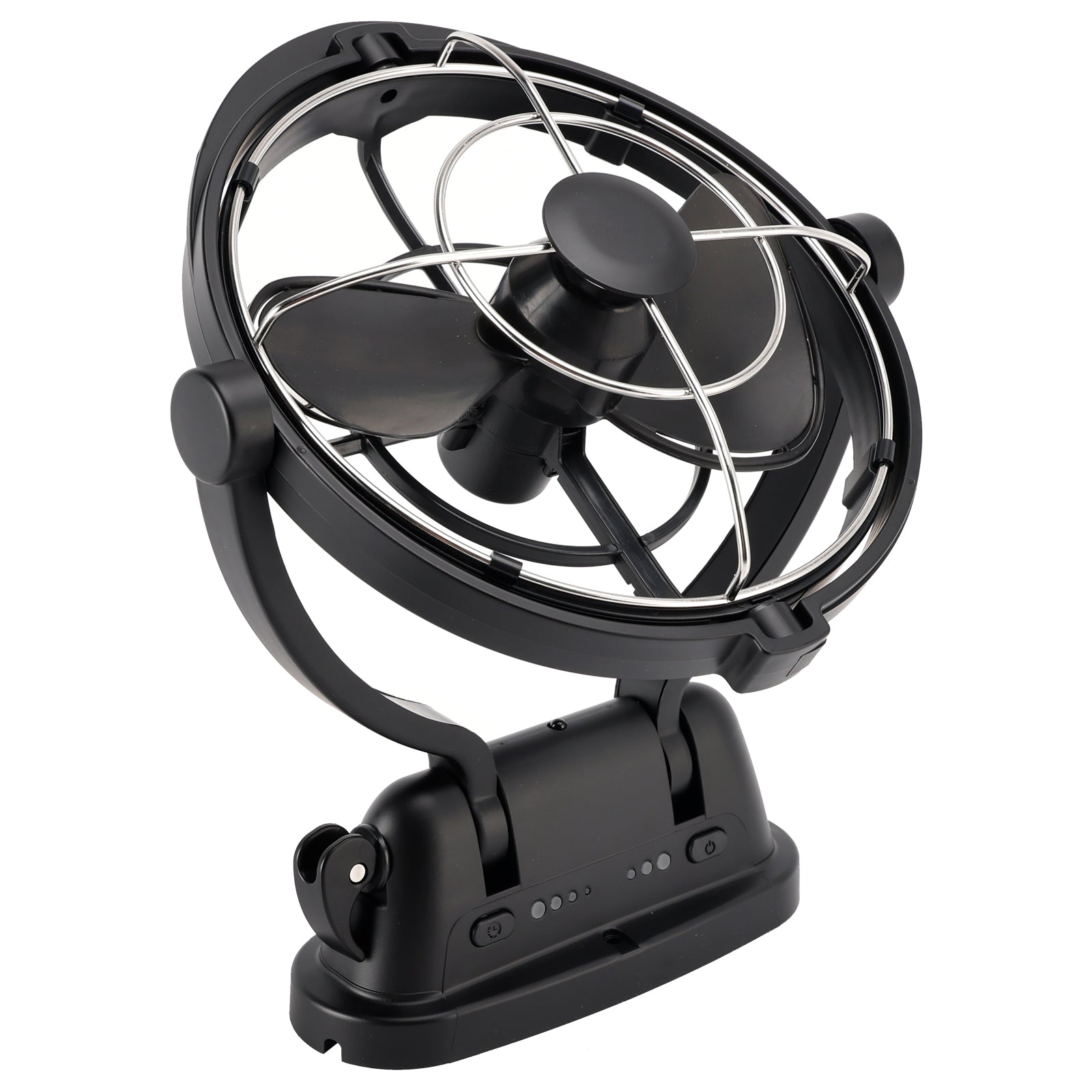 12V/24V Auto-Sensing Low-Power Draw Fan For Boats and RV Black