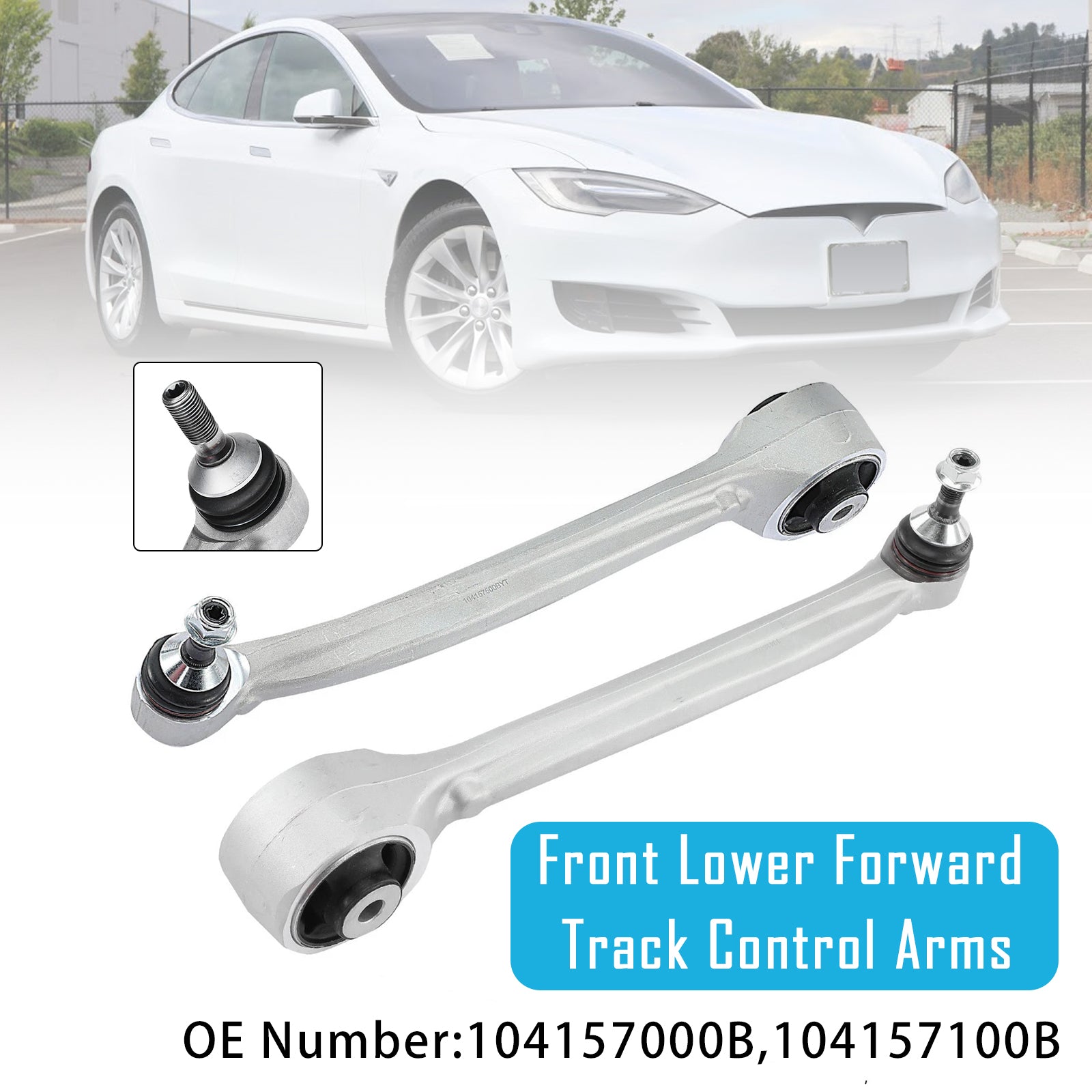 2x Front Lower Forward Track Control Arms 104157000B for Tesla Model S Model X