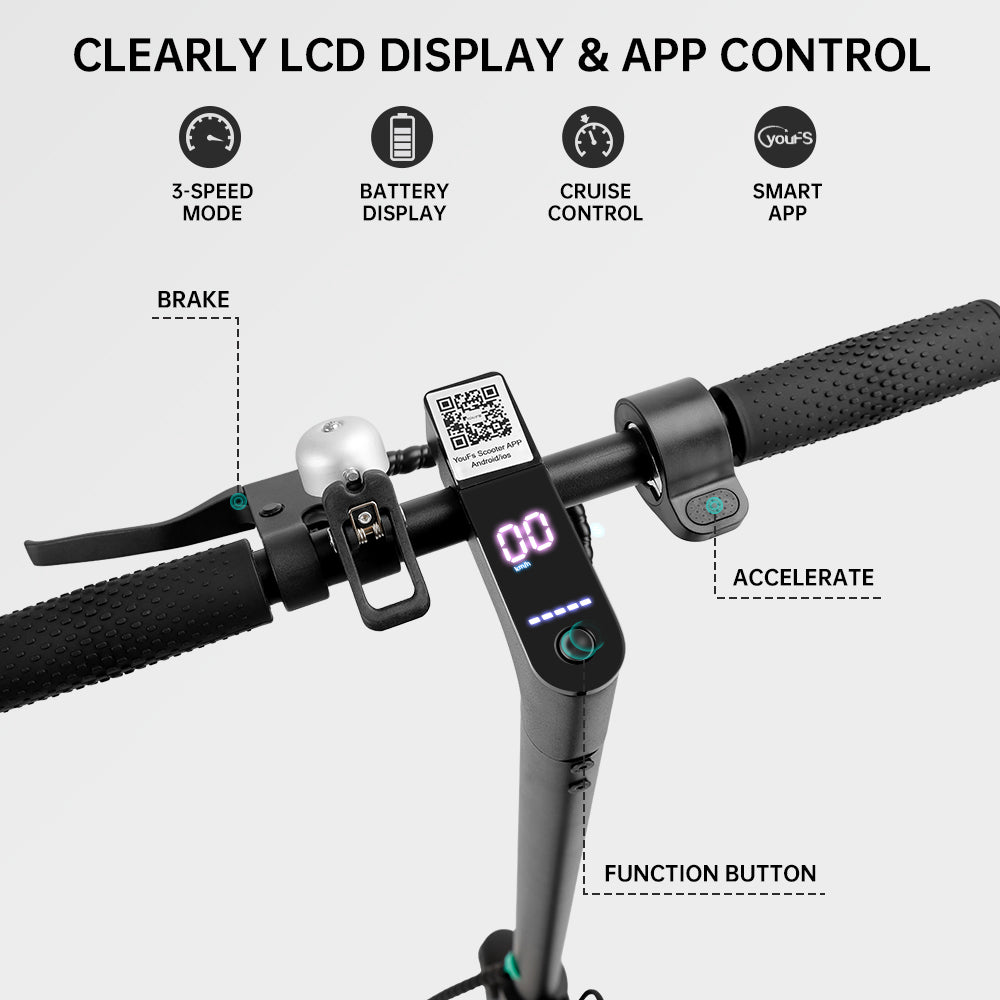 8.5" Opvouwbare elektrische scooter met app 350W, bereik van 35 km, 30 km/u voor woon-werkverkeer in de stad