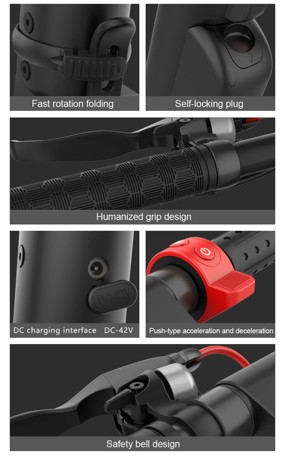 45 km 10" Opvouwbare elektrische scooter met een bereik van 350 W voor woon-werkverkeer in de stad voor volwassenen