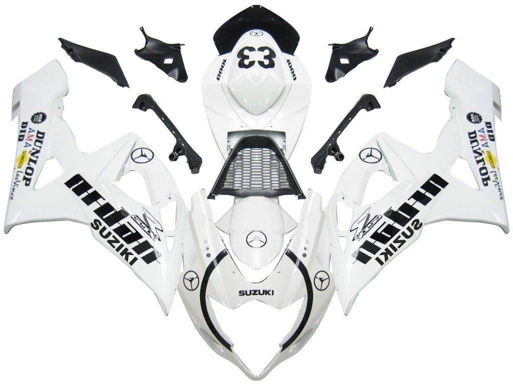 2005-2006 Suzuki GSXR 1000 White & Black Jordan Racing Fairings Generic