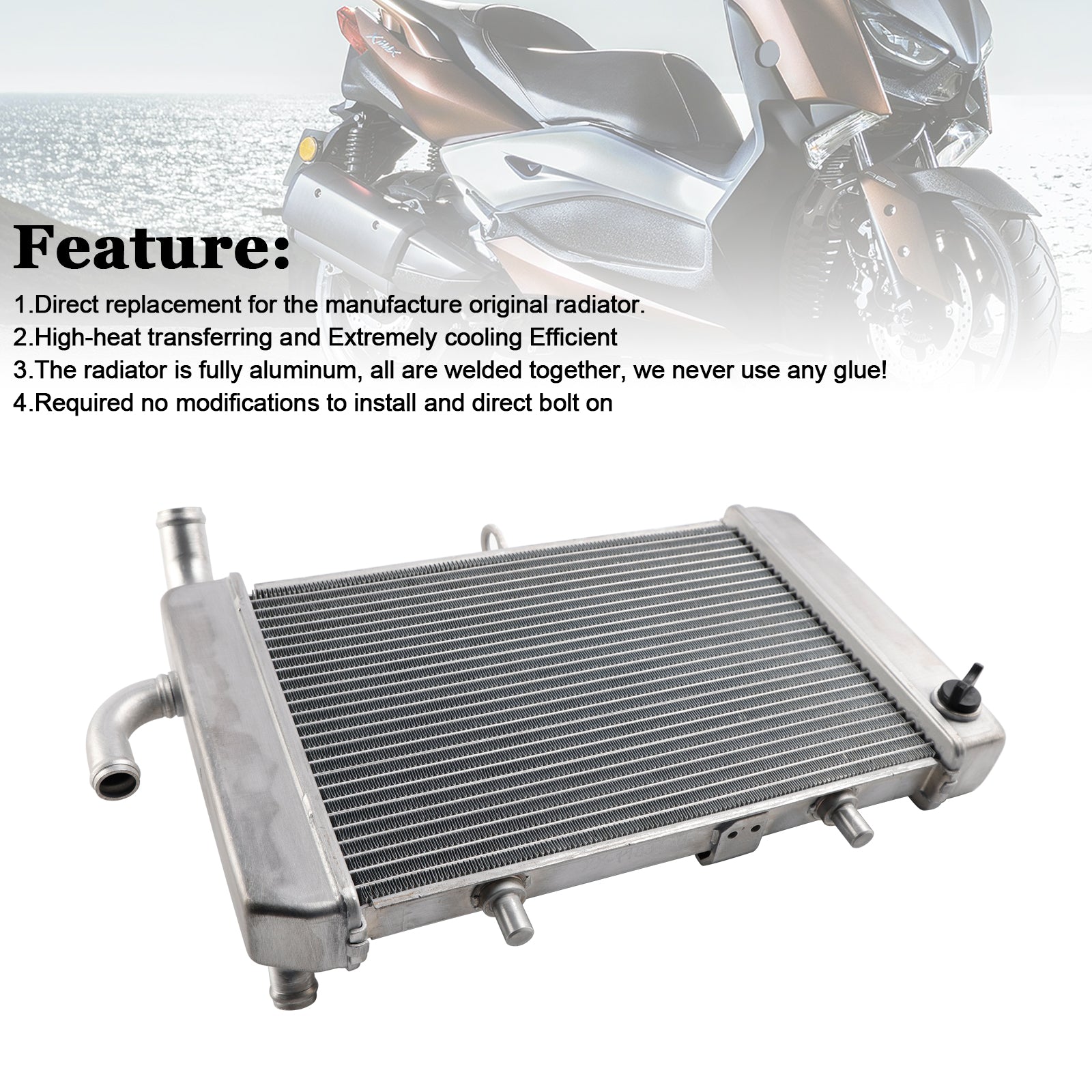 2023-2024 Yamaha X-Max 300 Xmax Radiator kjølemotor kjøler