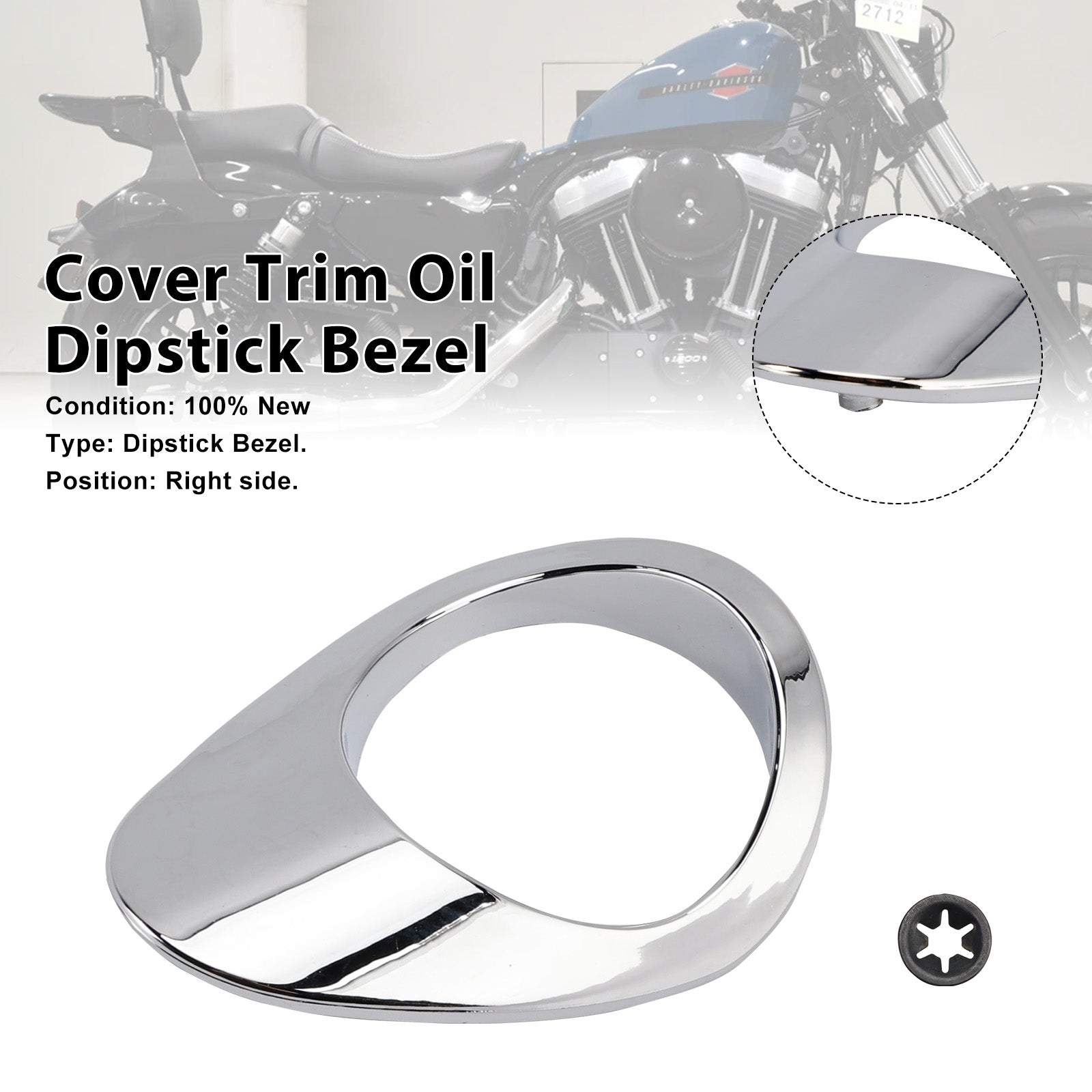 Trim Oil Dipstick Bezel Cover For Sportster XL883 1200 XL 2004-2022