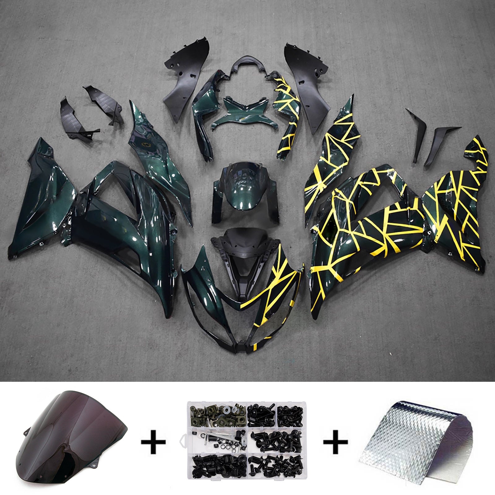 Injection Fairing Kit Bodywork Plastic ABS fit For Kawasaki ZX6R 636 2013-2018