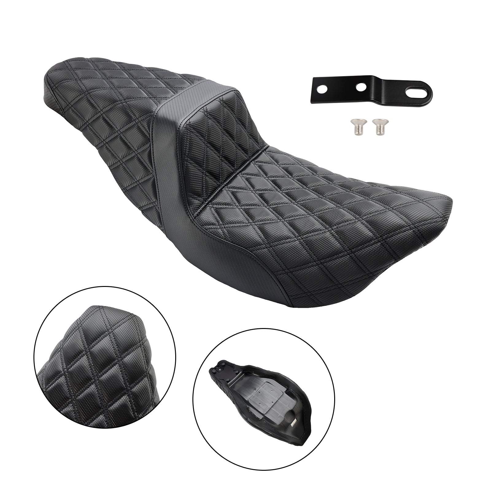 2008-2009, 2019-2022 Electra Glide Standard EFI FLHTI Reemplace el asiento delantero trasero del pasajero negro