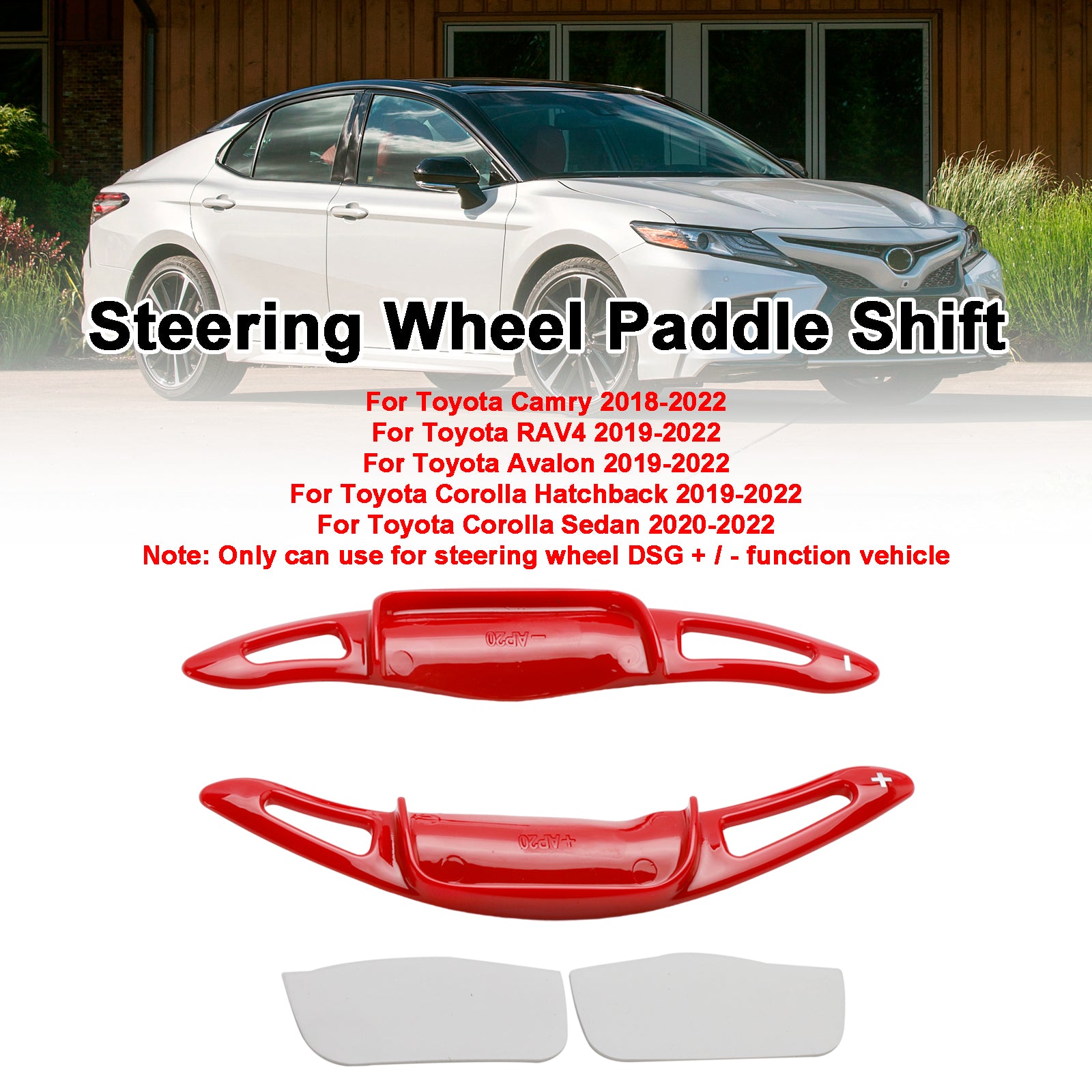 2pcs Red Wheel Roddle Shifter Extension Fit Toyota Camry Avalon Corolla