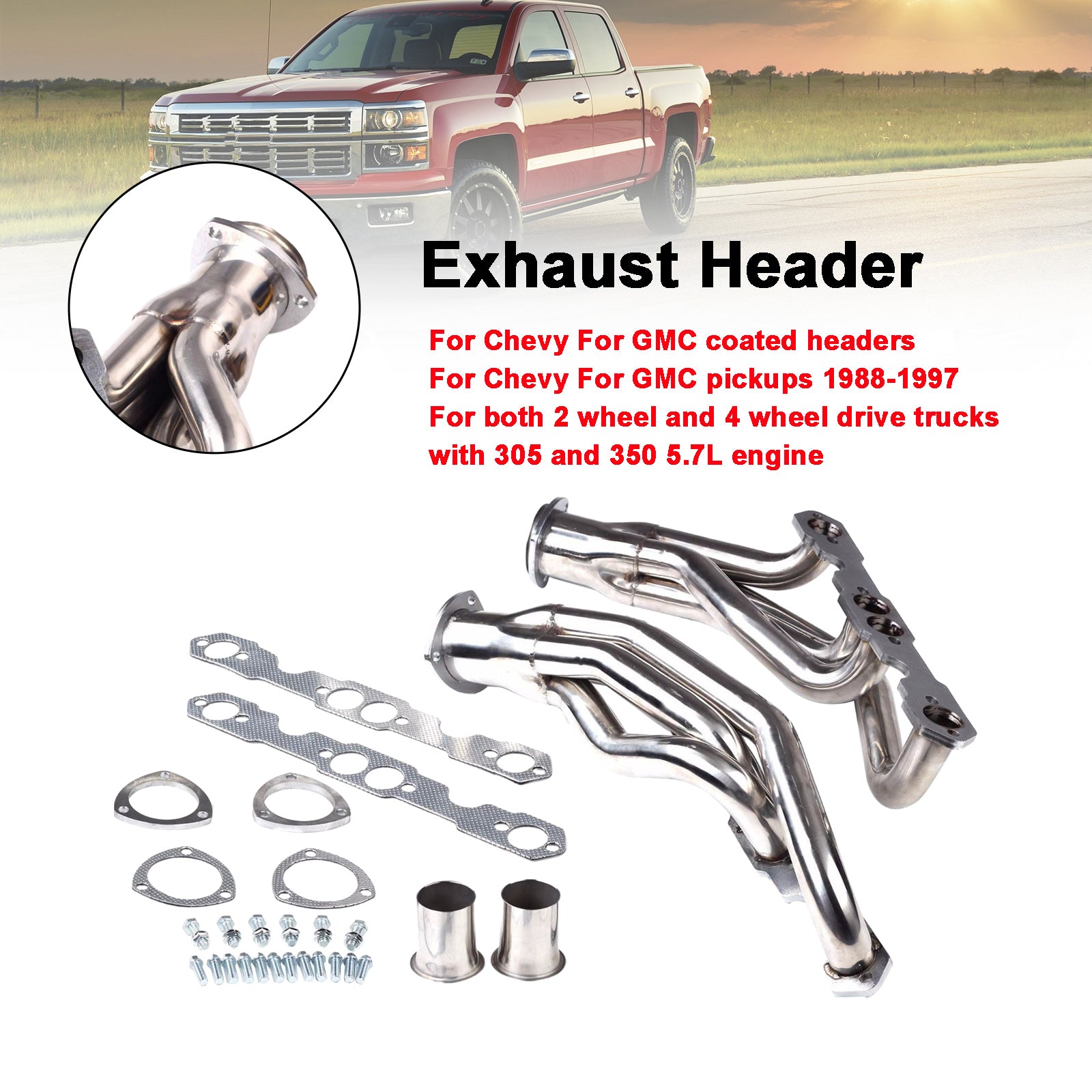 Rvs Uitlaat Headers Fit Chevy Fit GMC 5.0L/5.7L 305 350 V8 88-97