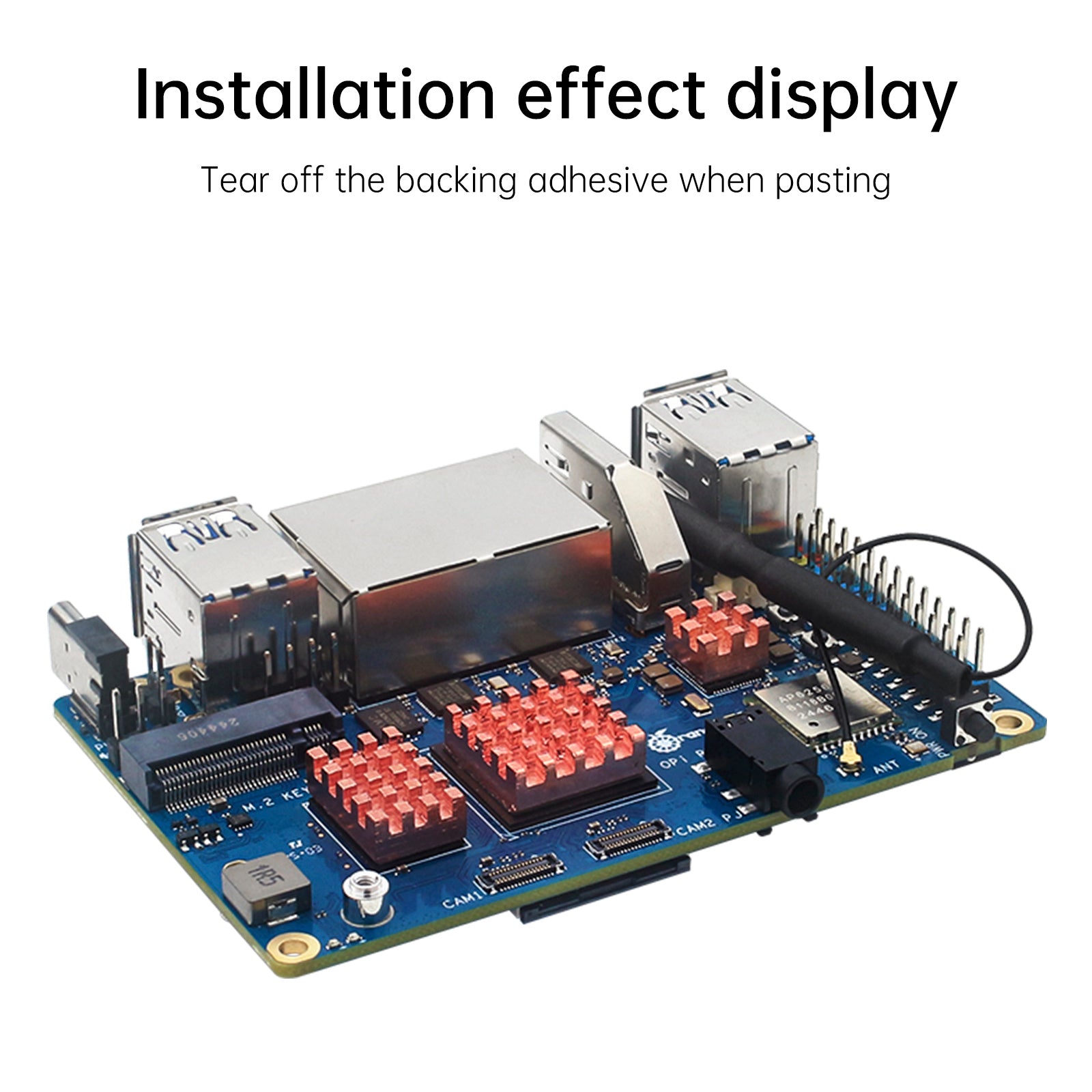 Radiator Orange Pi RV2 Development Board Pure Copper Heat Sink Adhesive Cooler