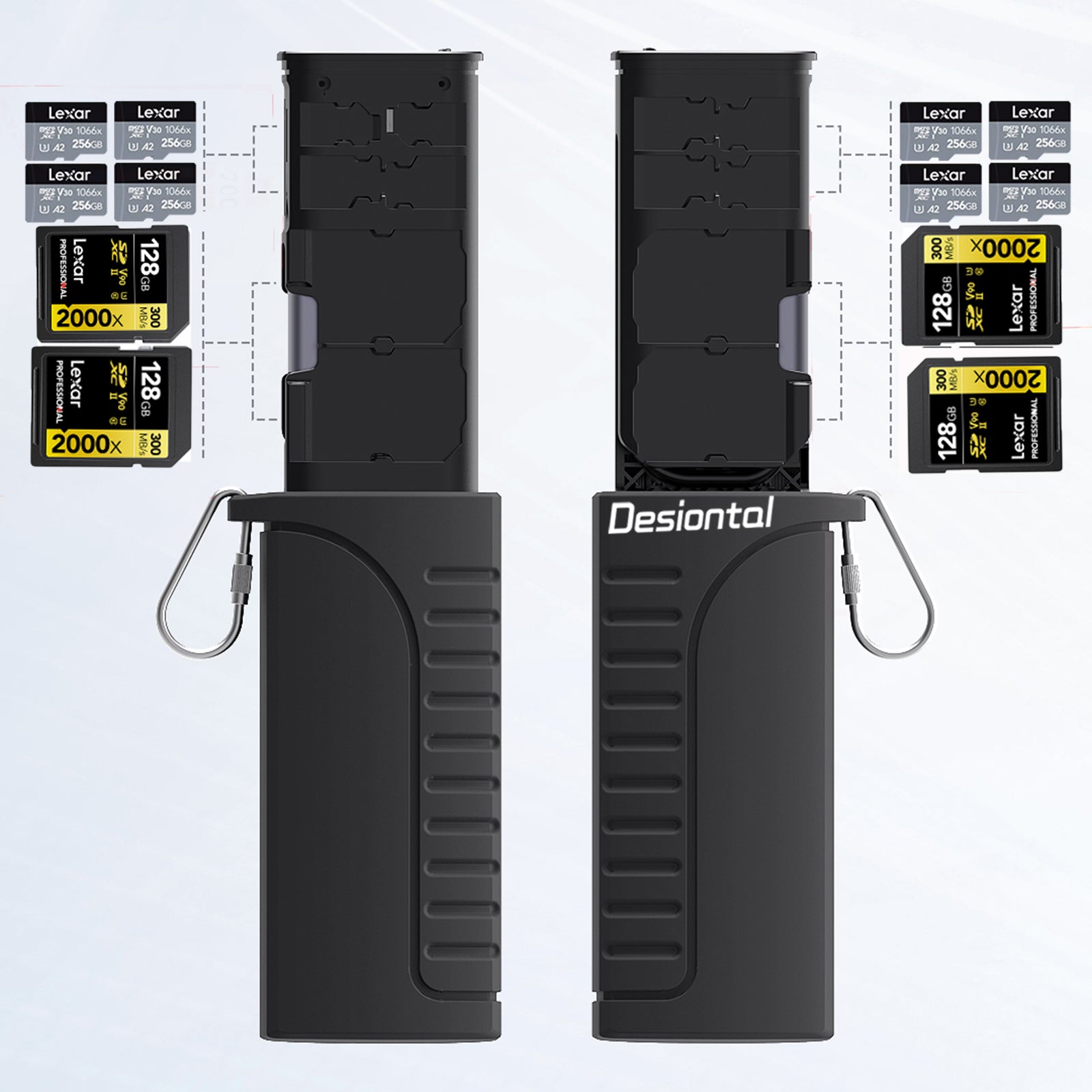 2 i 1 høyhastighets leser flash-kortboks fotooverføring lagring vanntett