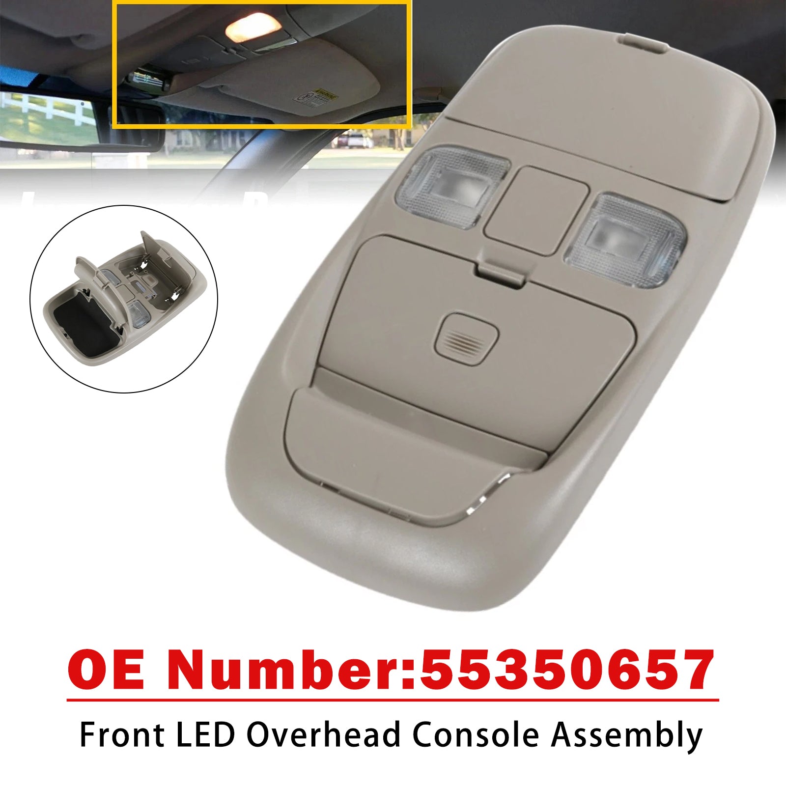 Front LED Overhead Console 55350657 For Dodge Ram 1500 2500 3500 1998-2002
