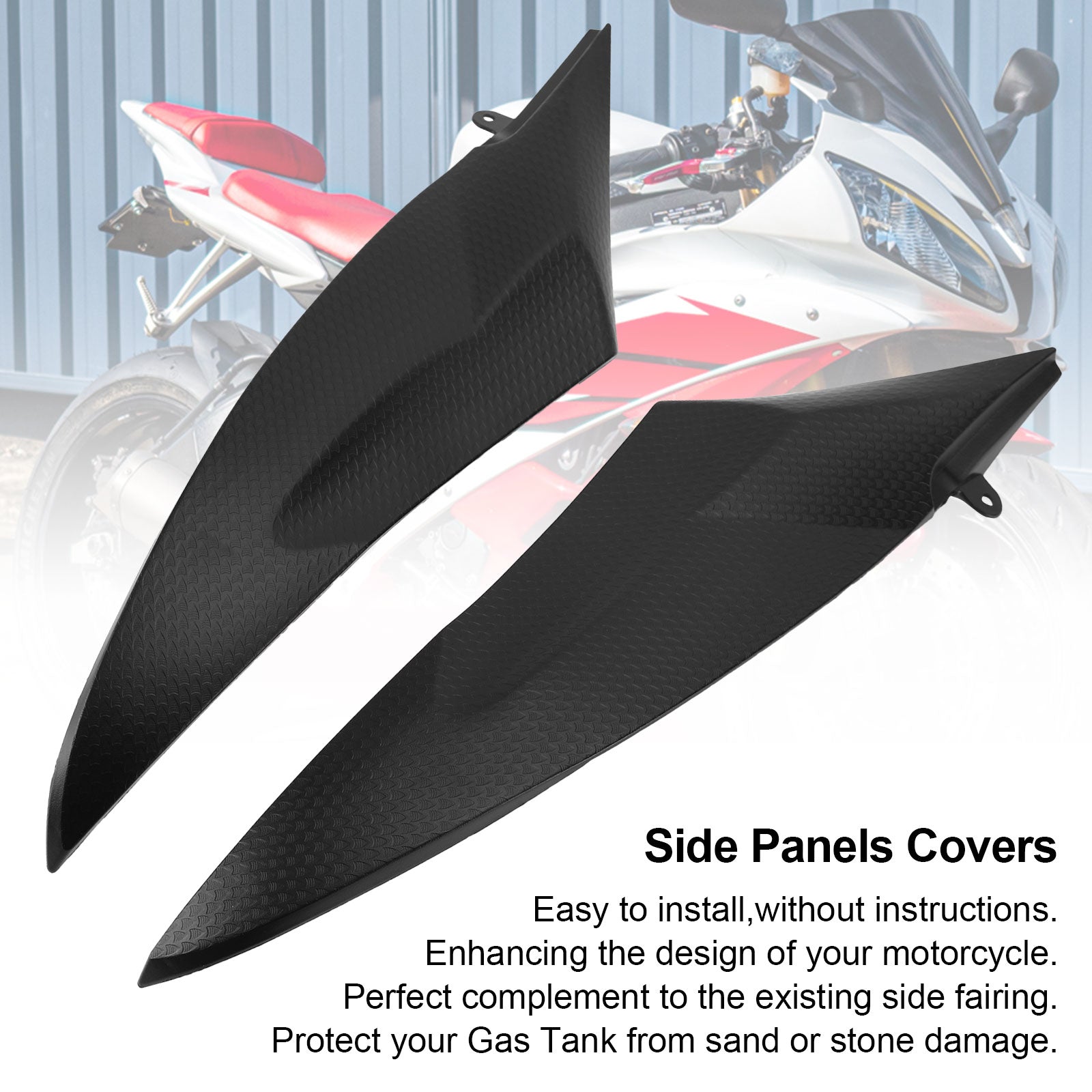 2006-2007 Yamaha YZF R6 Dvojica bočná nádrž na bočné črep Cover Panel Saquing Cowl
