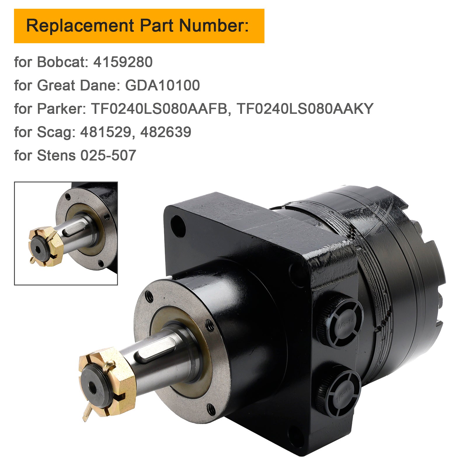 Moteur de roue hydraulique pour Scag 481529 & 482639 pour Wildcat Turf Tiger Cub 27-502