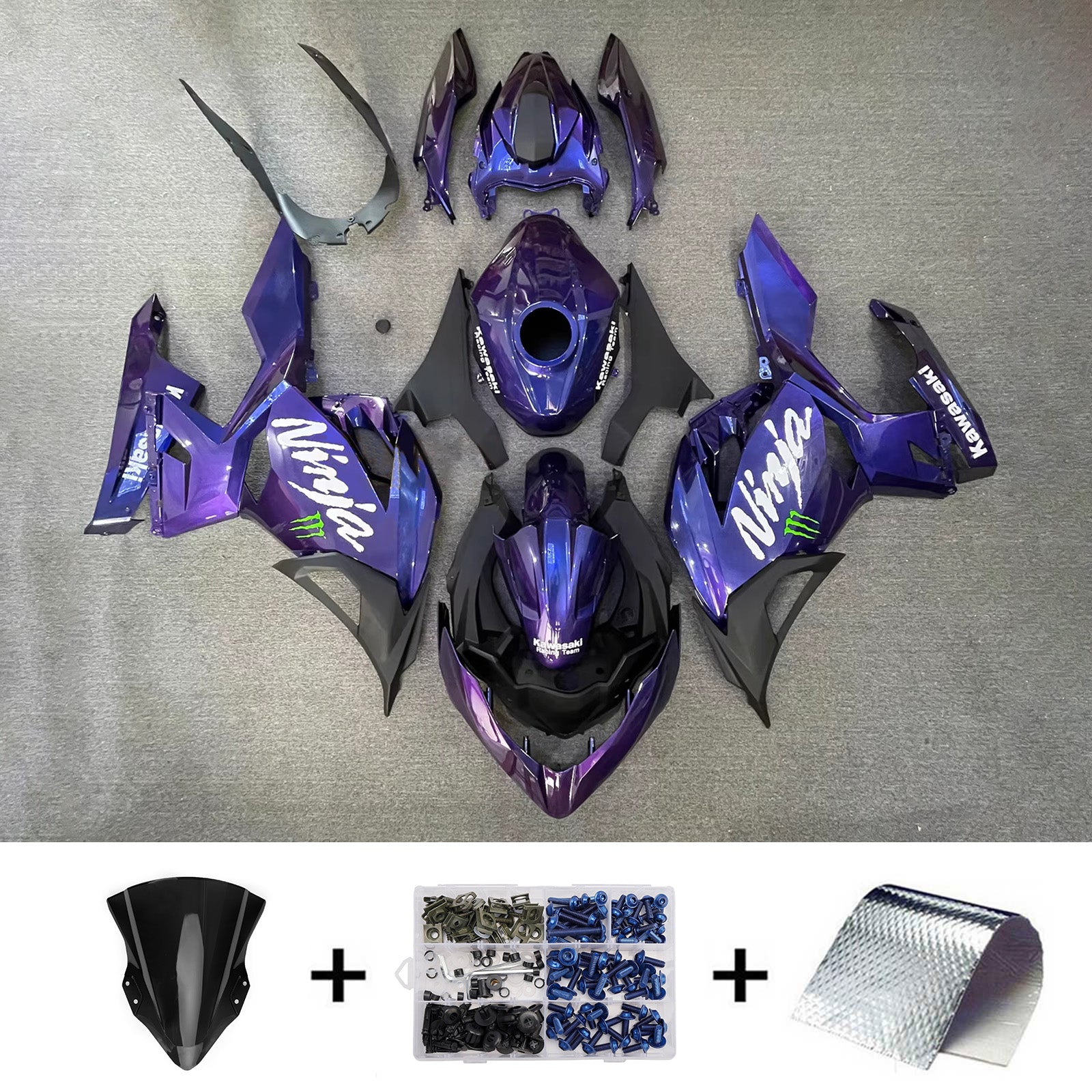 Kit carena iniezione carrozzeria in plastica ABS adatta per Kawasaki EX400 Ninja400 2018-2024