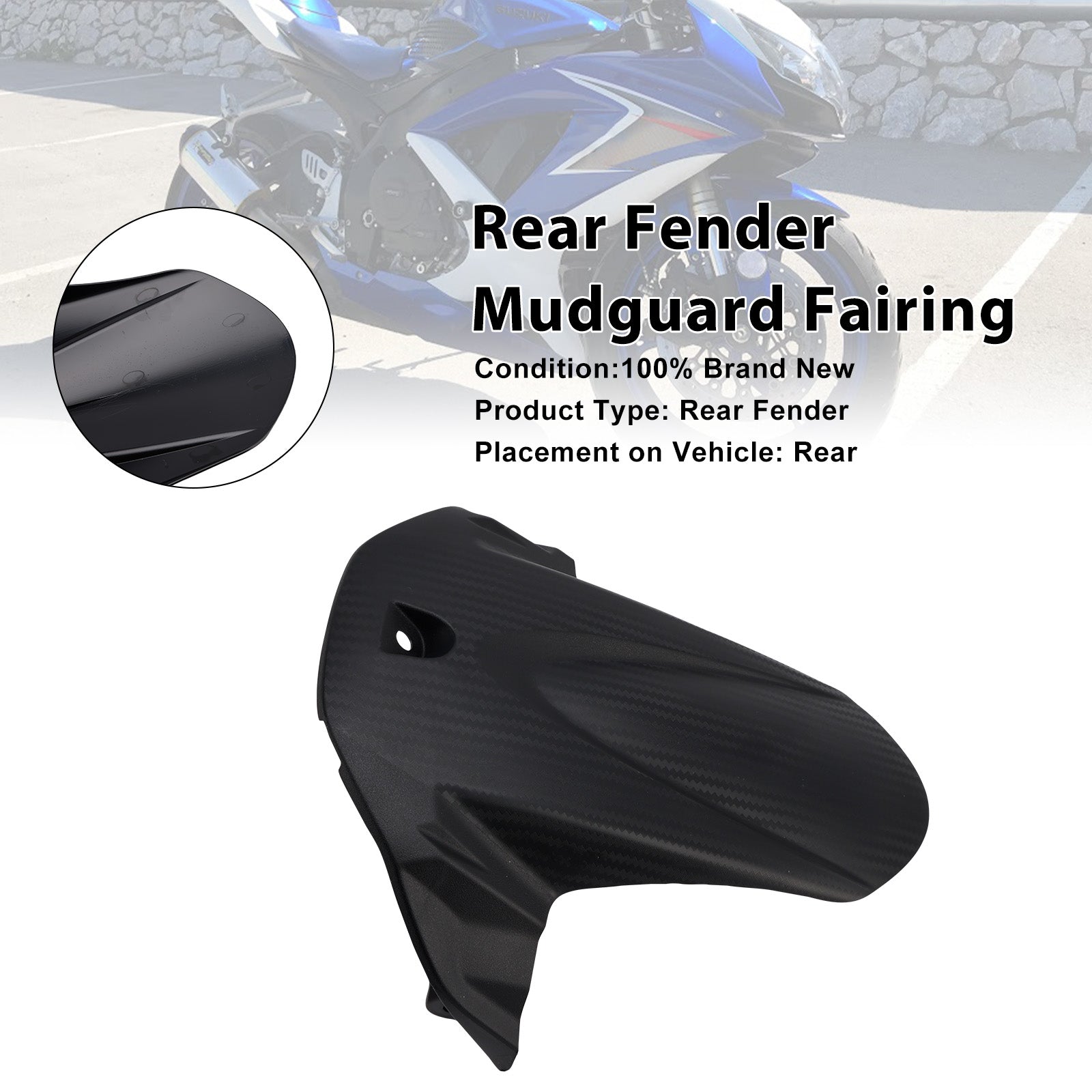For Suzuki GSX-R600 2011-2025 Rear Fender Mudguard Fairing
