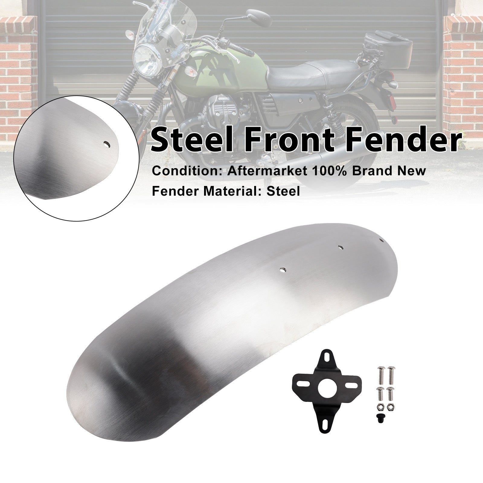 2017-2025 For MOTO GUZZI V7 Milano/Carbon/Rough Steel Front Fender Mudguard