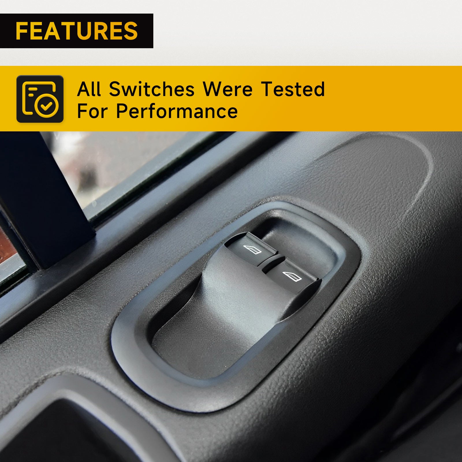 Dubbele raamschakelaar voor Ford Transit MK8 Custom 2014+ bestuurderszijdeur 1791339