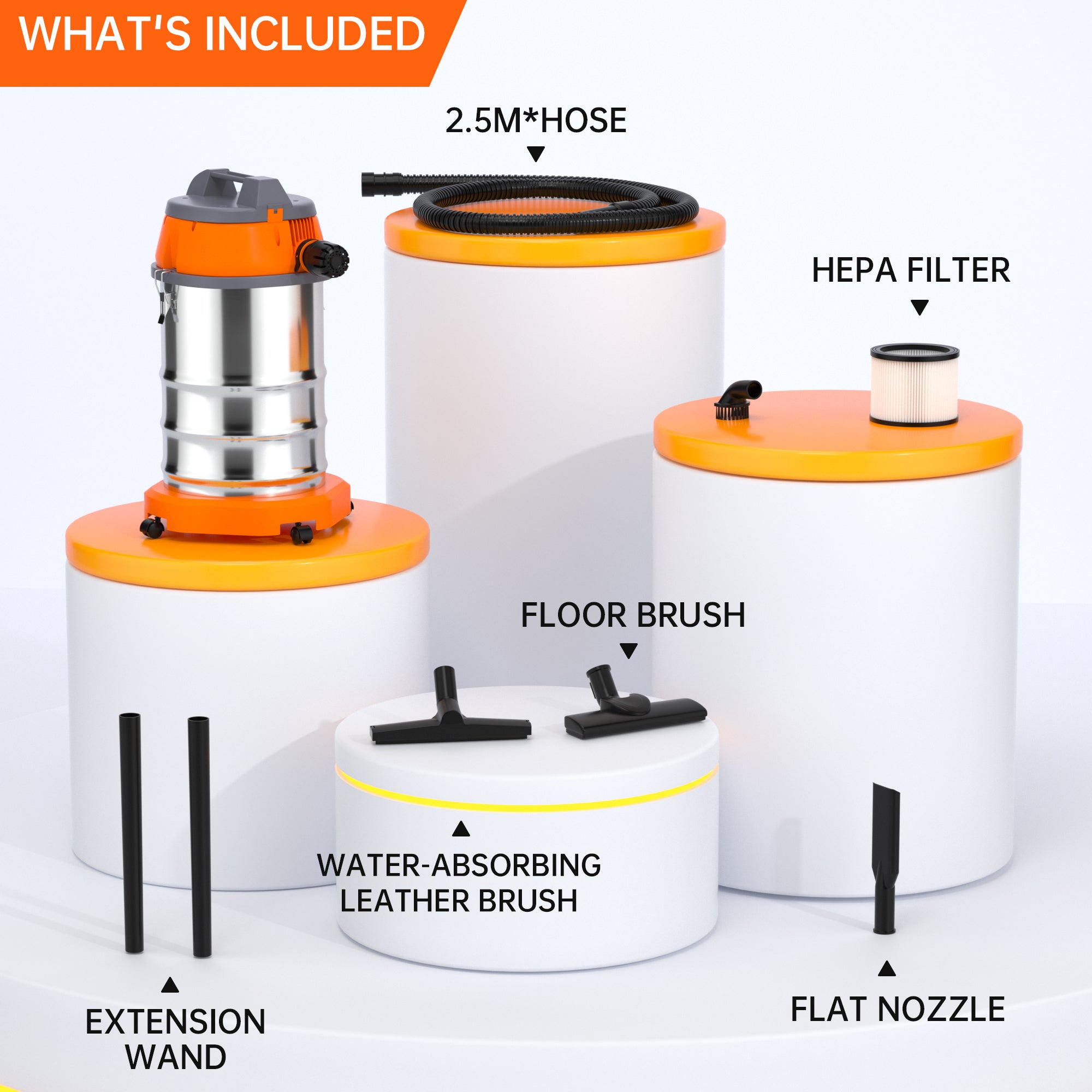 Wet Dry Blow Three Uses 10 Gallon 3200w 8 Peak Hp Stainless Steel Shop Vac Vacuum Cleaner Garage Portable Car Detailing For House Garage Workshop Car