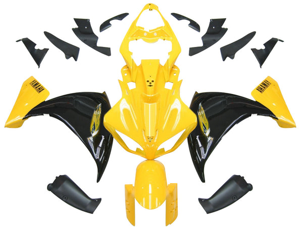 2009-2011 Yamaha YZF-R1 Yellow Black Racing Fairings Generic