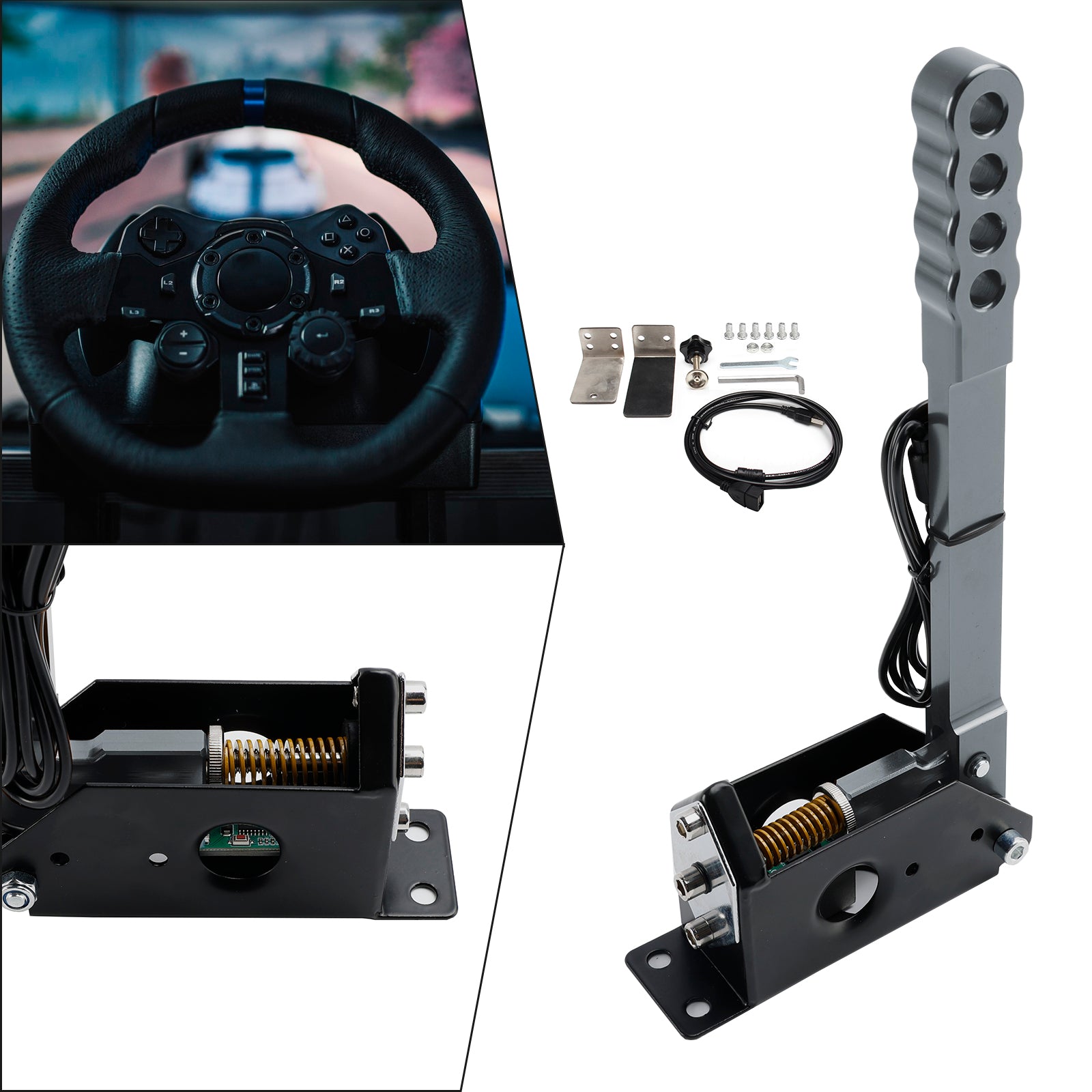 14bit PC USB SIM Racing Hand Brake so svorkou pre Assoto pre G27/G29/T300/T500