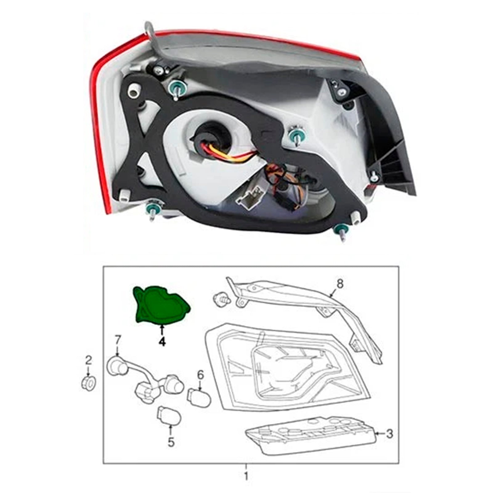 Tail Light Stop Lamp Seal Passenger Side 84527174 For Chevrolet Impala 14-20