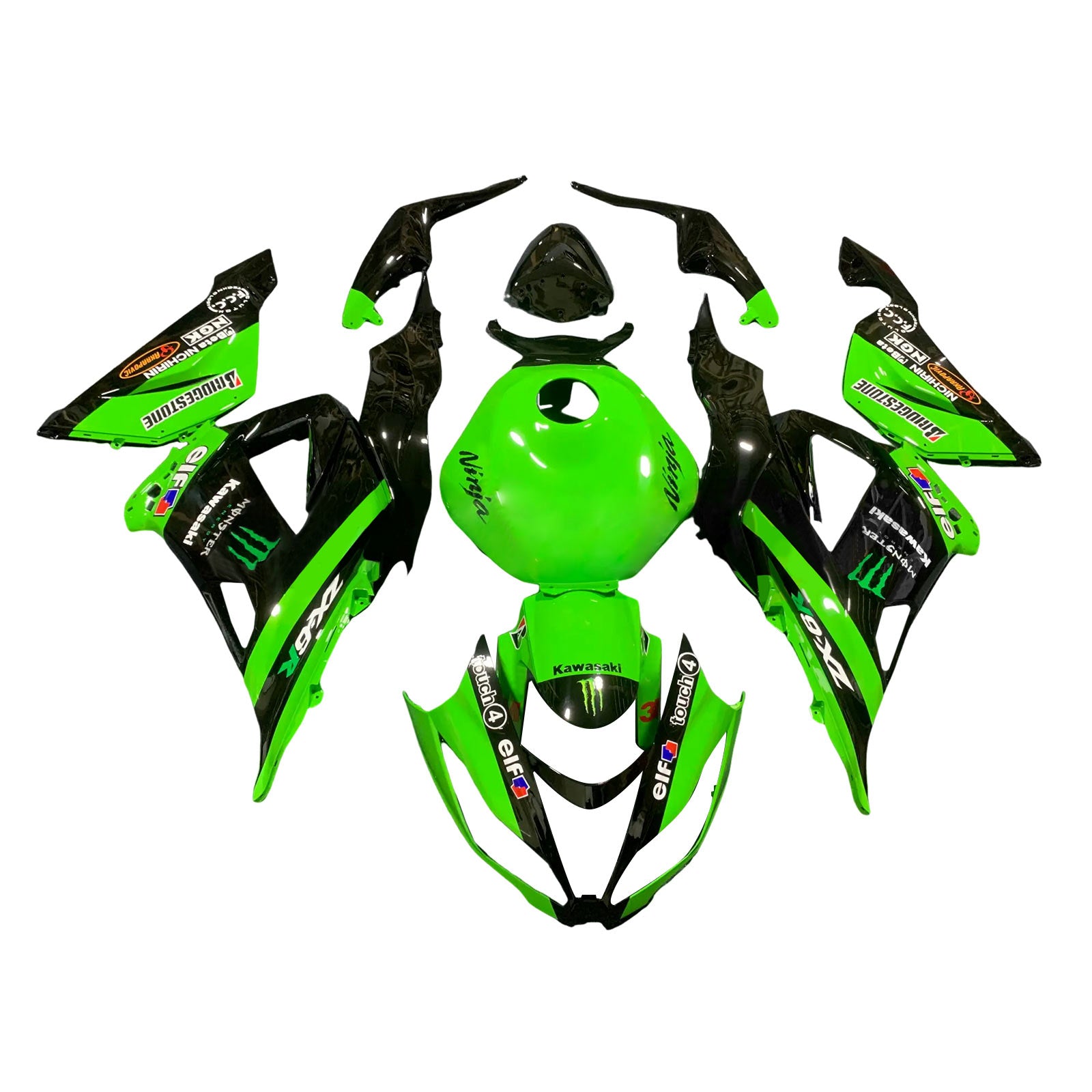 2013-2018 KAWASAKI ZX6R 636 Injektionsmässa Kit Bodywork Plastic ABS