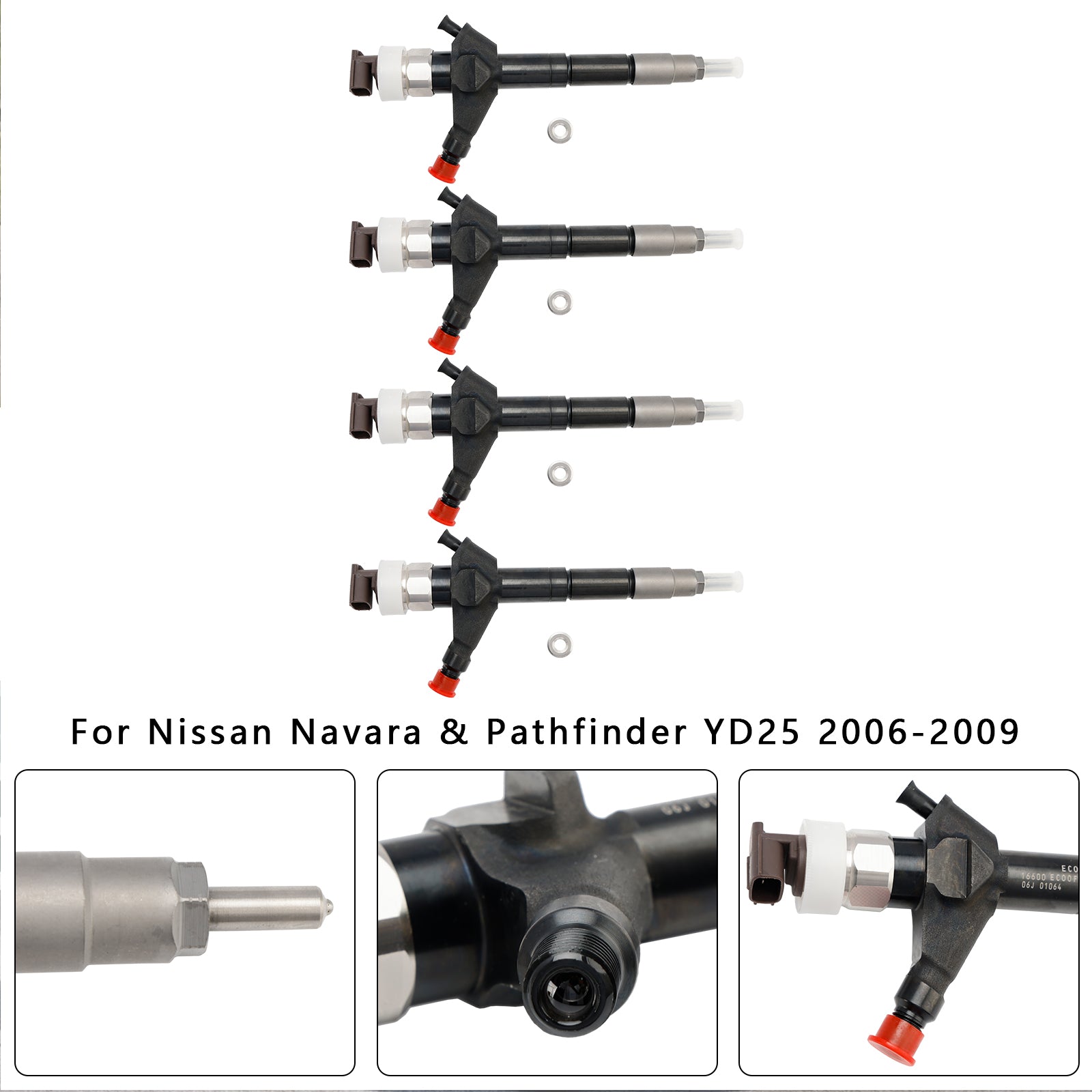 Nissan Navara 2006-2009 & Injetor de combustível Pathfinder YD25 4PCS 16600-EB70A 095000-6250