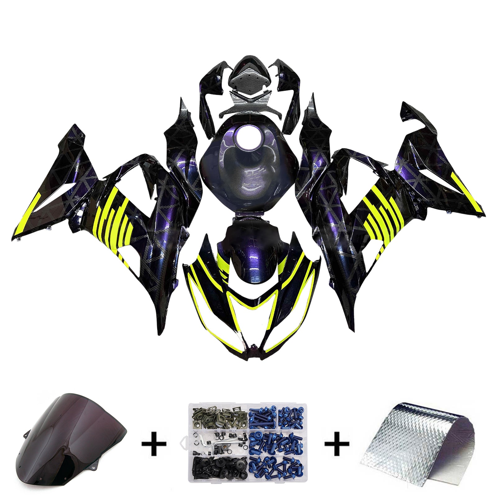 Injeksjon Fairing Kit Bodywork Plast Abs Fit for Kawasaki ZX6R 636 2013-2018