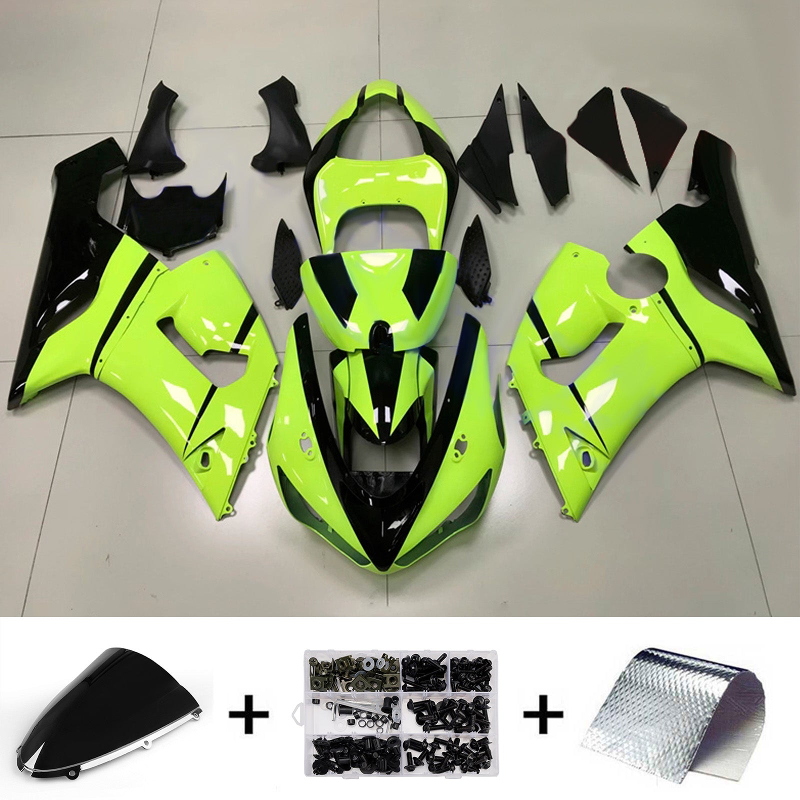 Injection Fairing Kit Bodywork Plastic ABS fit For Kawasaki ZX6R 636 2005-2006