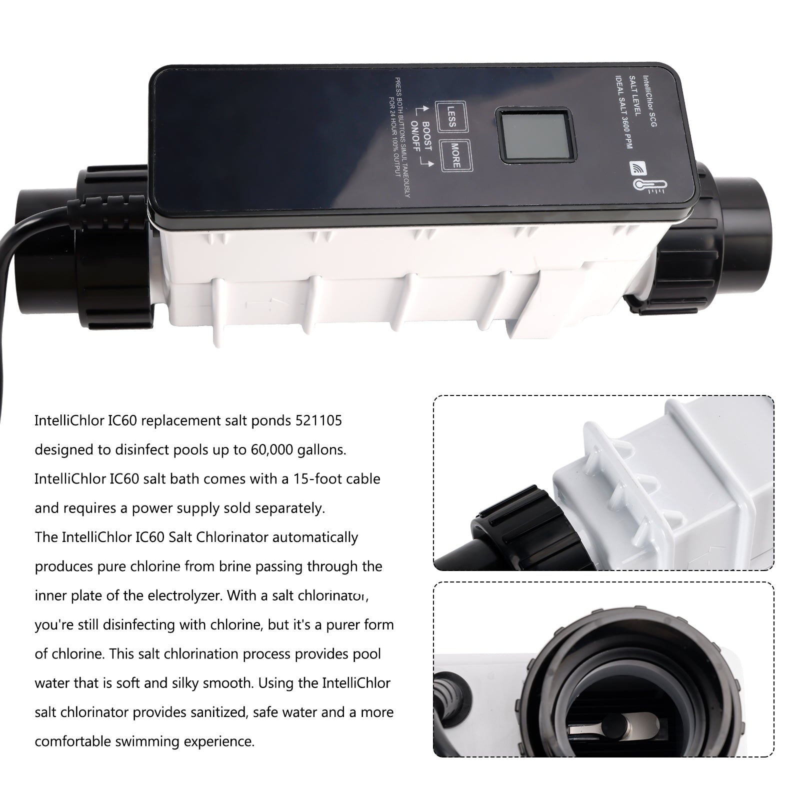 EC-521105 IC60 zoutcel-chloorgenerator vervangende zoutcelsystemen