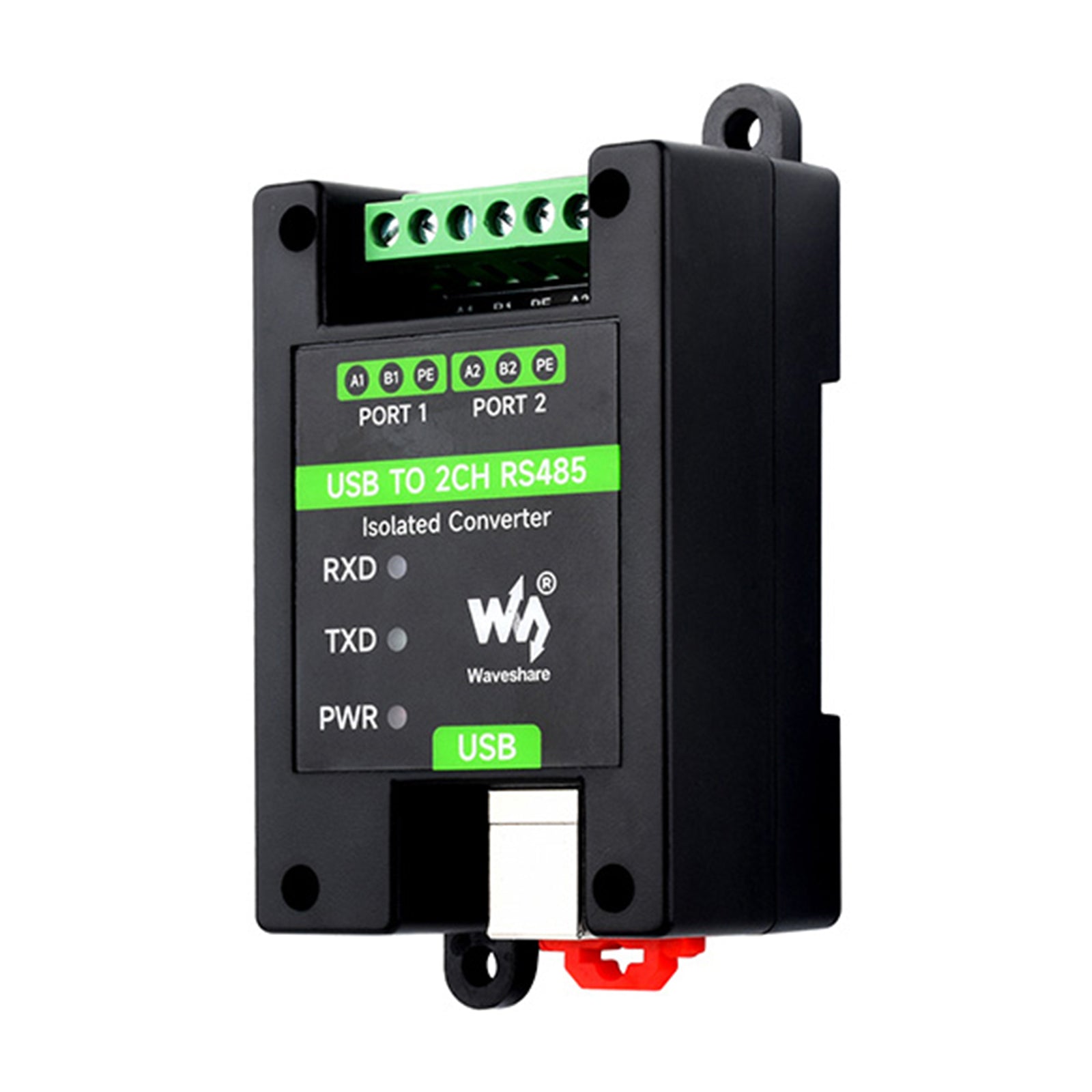 USB isolé industriel jusqu'à l'installation du rail du convertisseur de port série RS485 à 2 voies