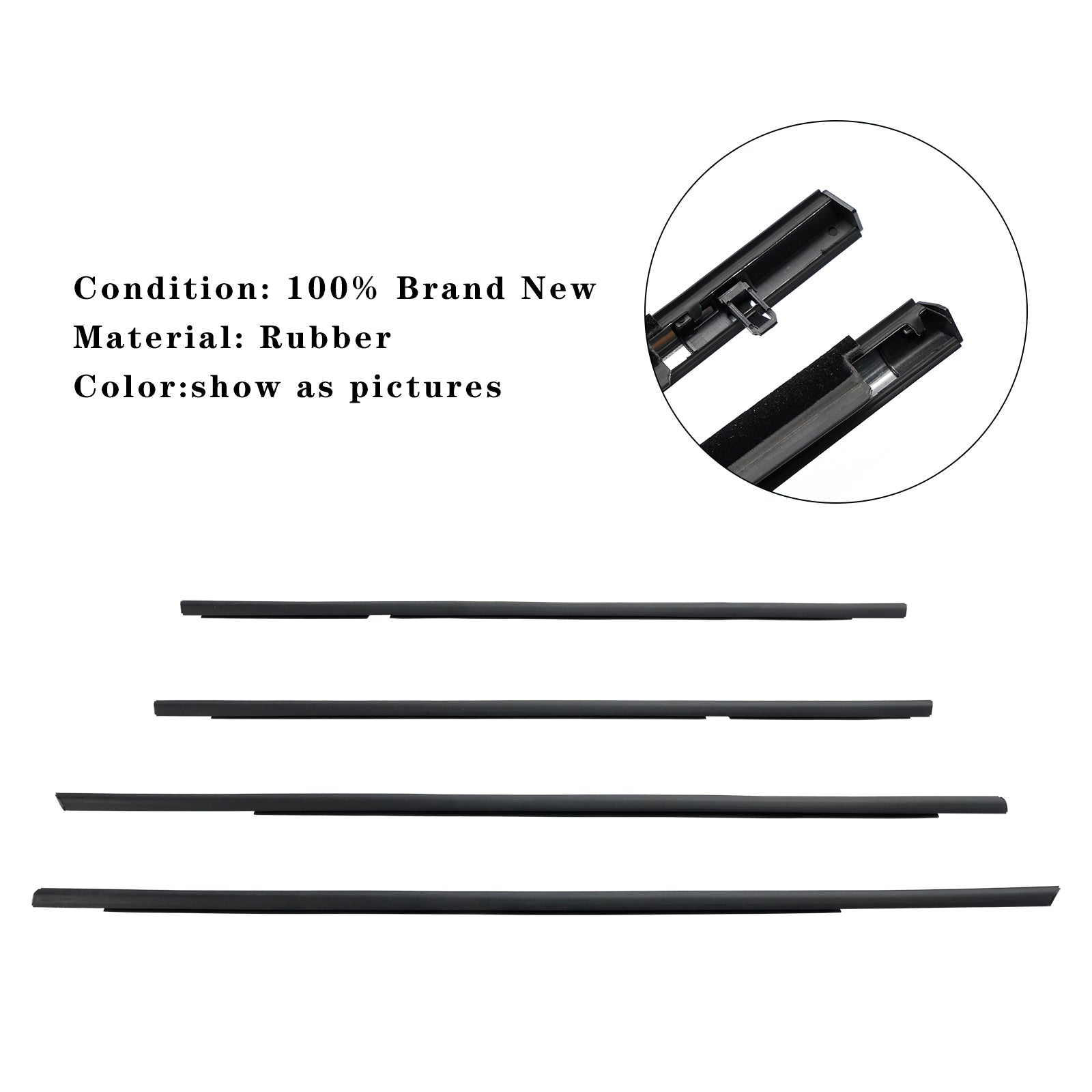 2001-2005 Honda Civic 4PCS WEATHERSTRIP WINDE SEAL 72410S5A003