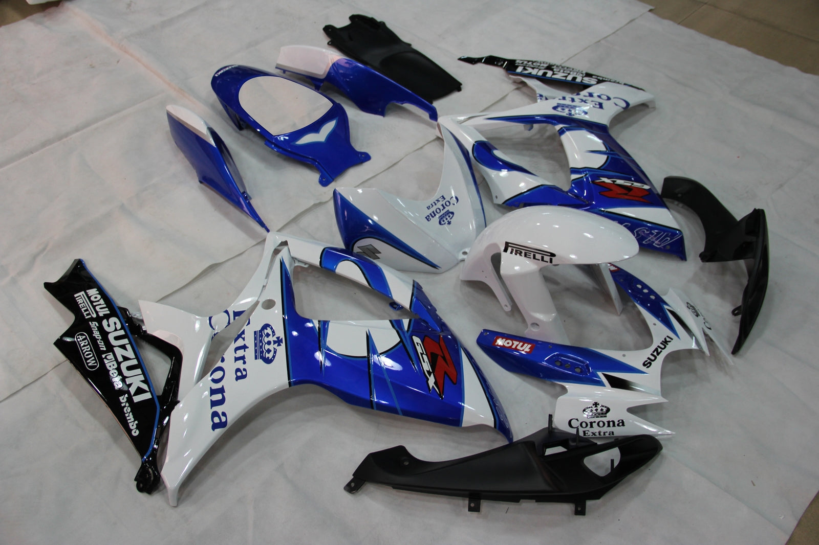 2006-2007 Suzuki GSXR 600 750 Fares de course Corona Blue blanche générique
