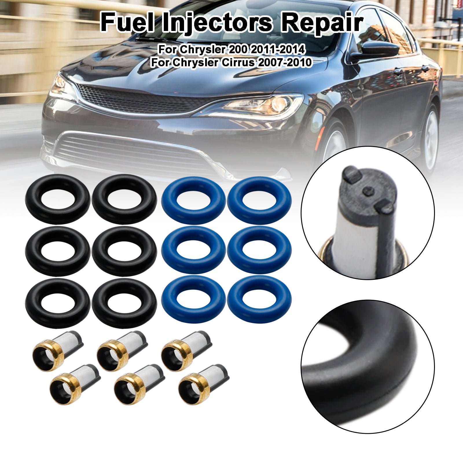 Kit de reparación de inyector de combustible FJ1058 compatible con Dodge Caliber 2007-12 Avenger 2008-14