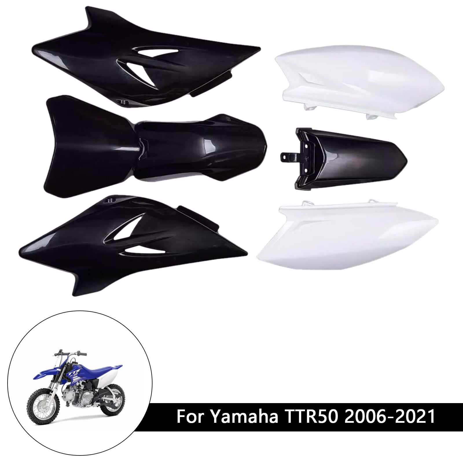 2006-2021 Yamaha TTR50 kunststof carrosseriekit voor-achterspatbordkuip
