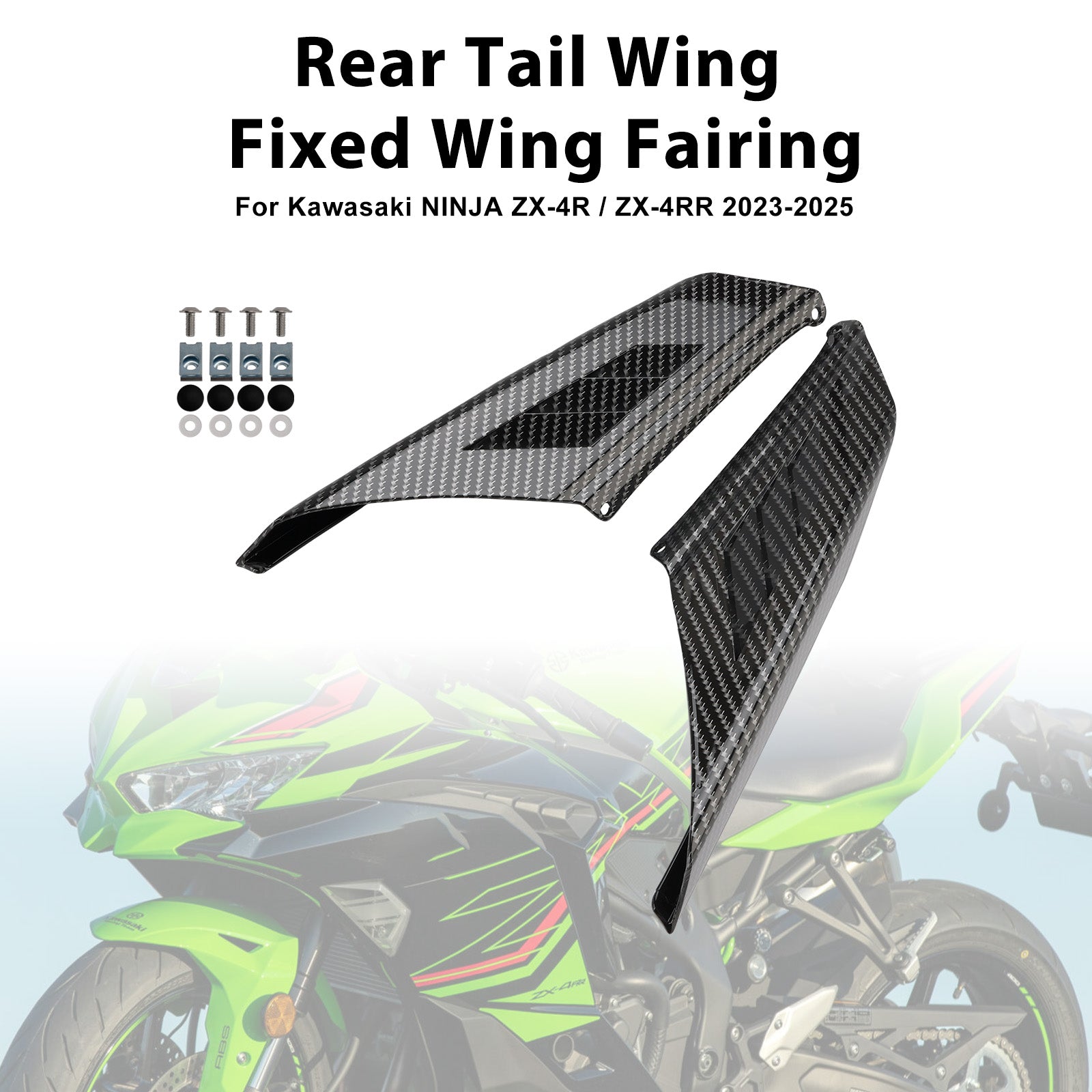 2023-2025 Kawasaki NINJA ZX-4R ZX-4RR Carénage d'aile arrière à aile fixe