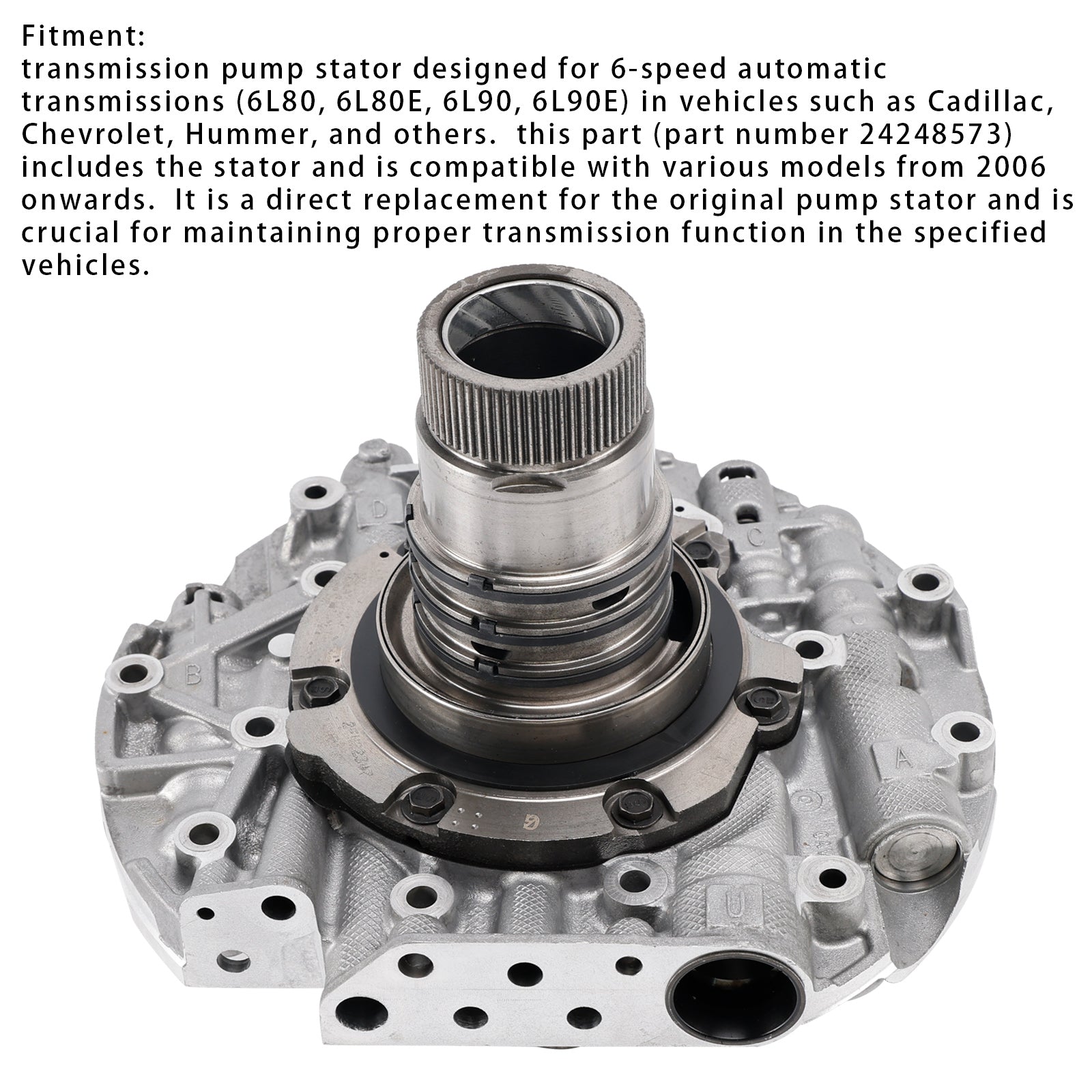 Stator de couvercle de pompe 6L80 6L90 reconstruit avec arbre de Stator mis à jour 24289721 24236939