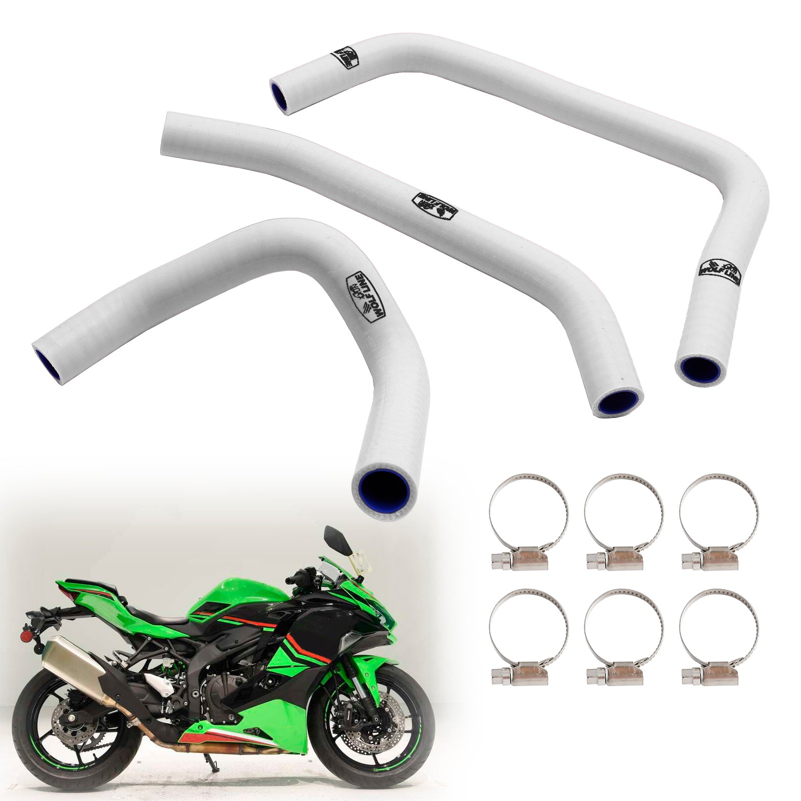 Silikon Radiatorkylvätskespaket för Kawasaki ZX4R ZX-4RR 2023-2024