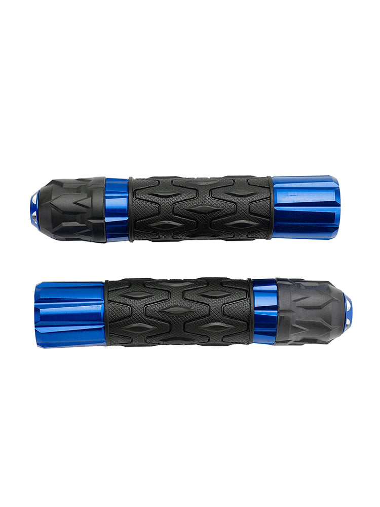 7/8"/22mm Motorfiets Stuur Handgrepen CNC Universeel Rood Voor Motorfietsen Zilver
