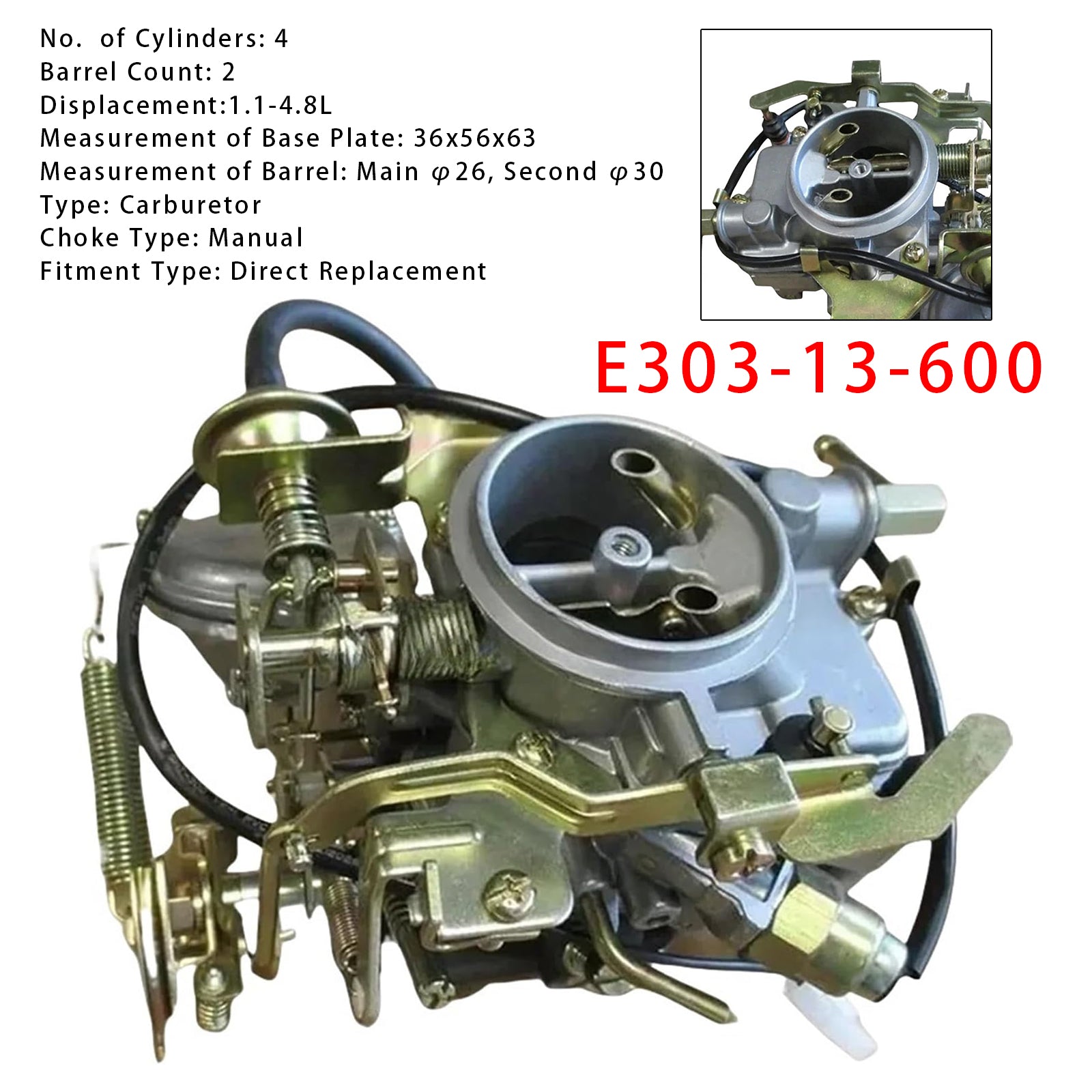 1980-1982 Mazda PICK UP Carburetor E303-13-600 E30313600