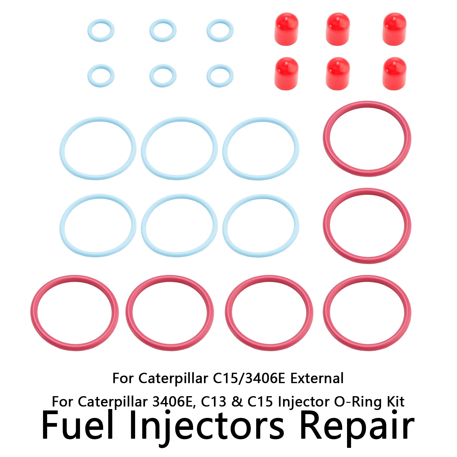 CAT C15/3406E Externé 6ks palivové vstrekovače TEAL O-RING KIT NASTAVENIE CATERPILLAR 2481394 248-394 189-5390 1895390