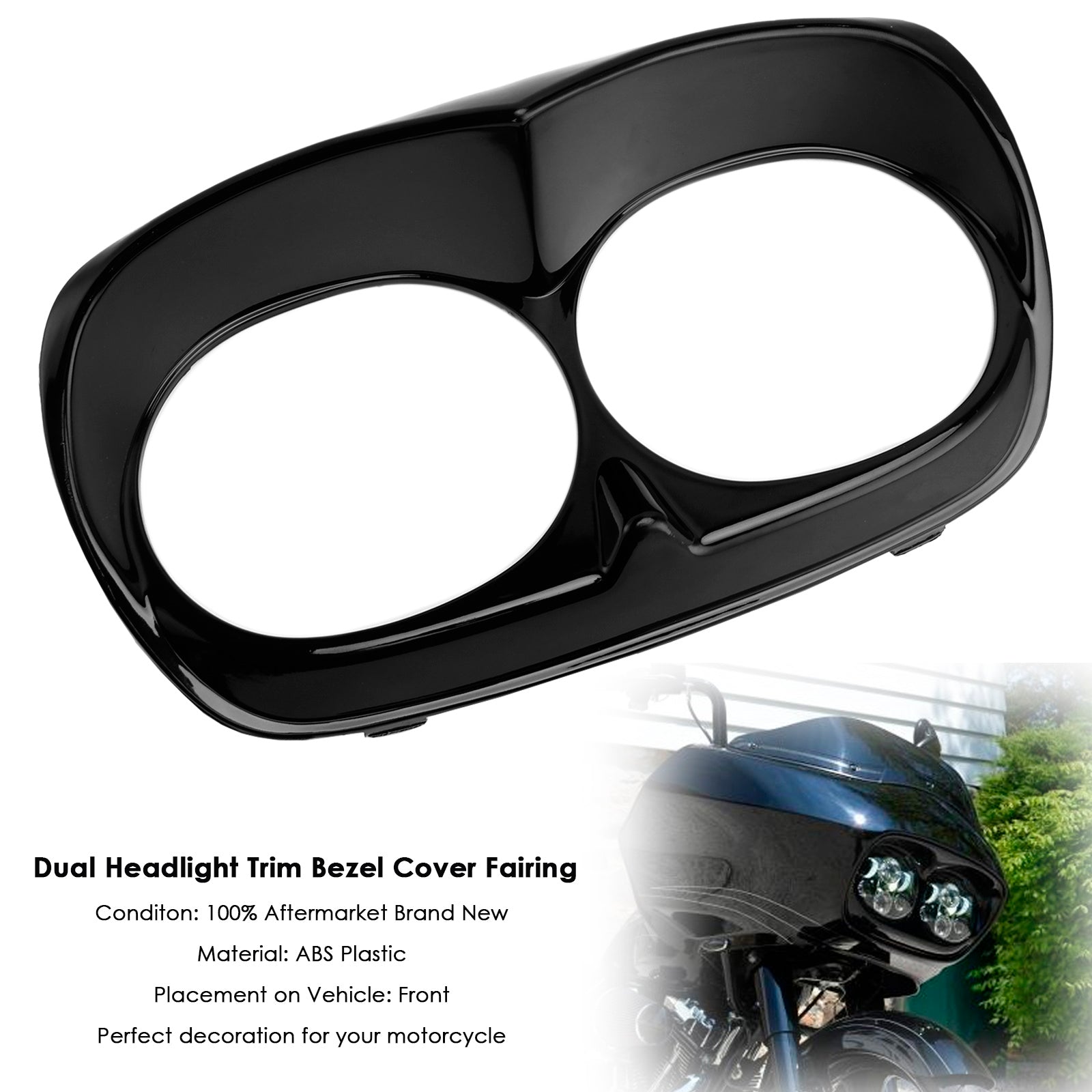Dual Headlight Trim Bezel Cover Fairing For Road Glide 1998-2013