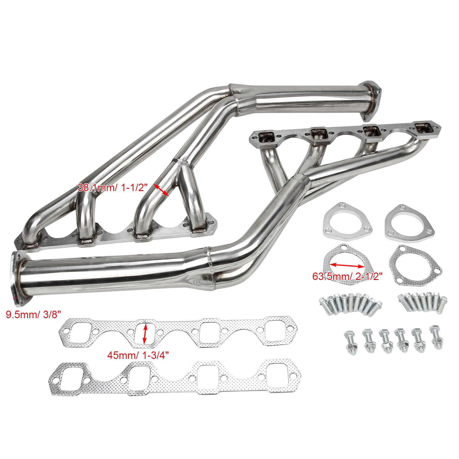 Colector de cabecera compatible con Mustang 260/289/302 V8 64-70 Tri-y Header de acero inoxidable