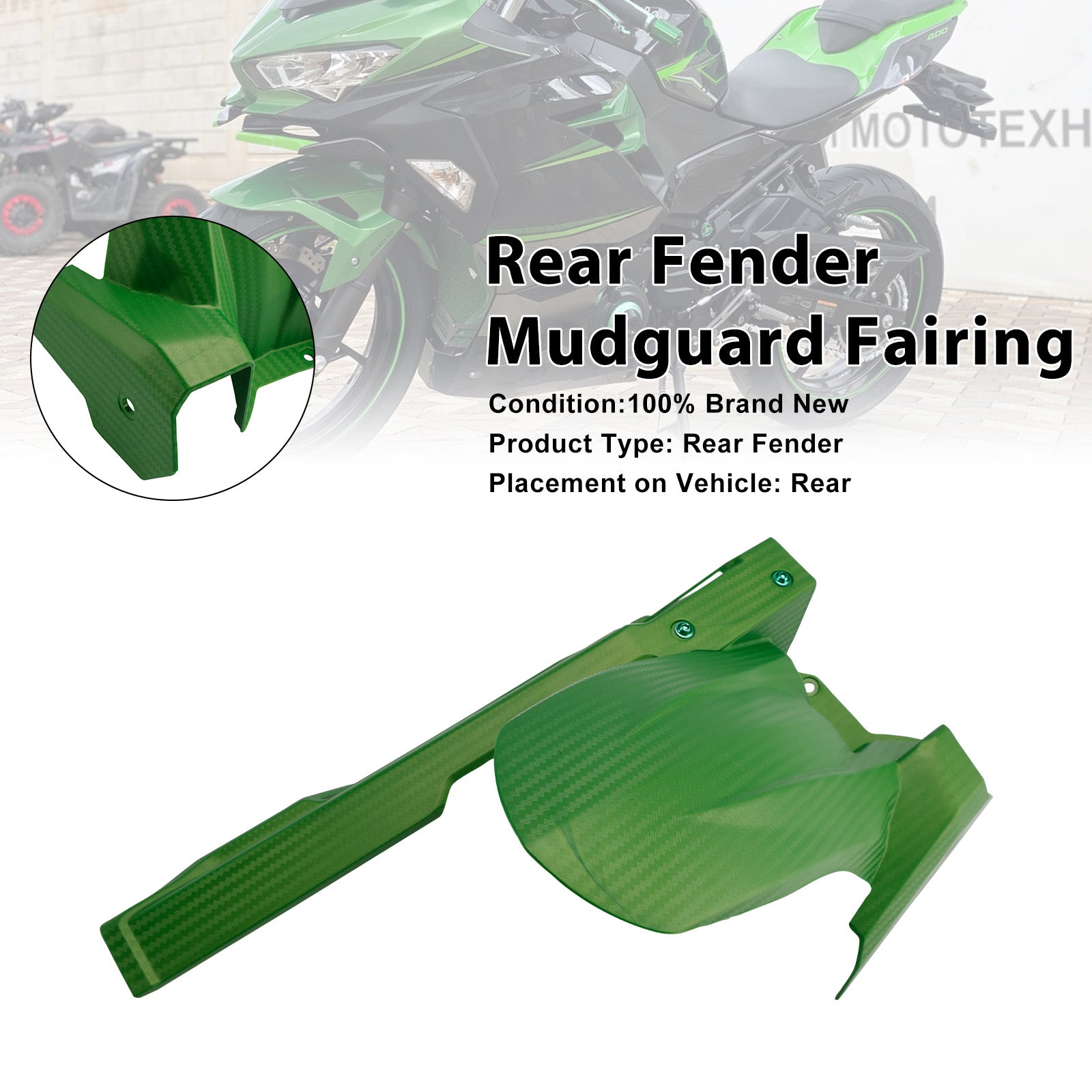 2018-2024 For Kawasaki Ninja 400 / Z400 Rear Fender Fairing