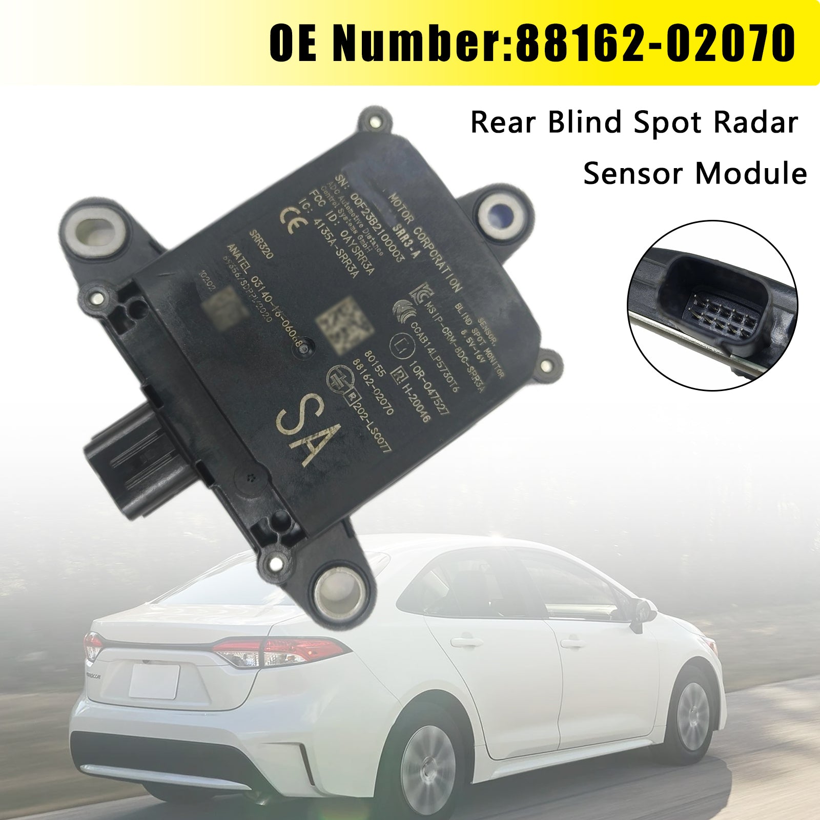 Rear Blind Spot Radar Sensor Module 88162-02070 For Toyota Corolla 2020-2023