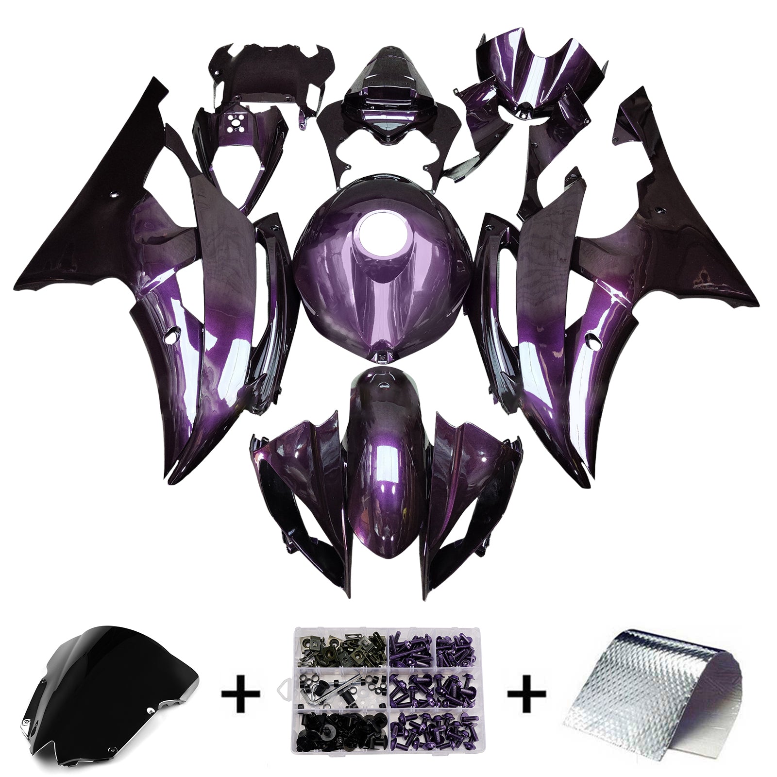 Kit de carénage d'injection carrosserie plastique ABS pour Yamaha YZFR6 YZF-R6 2008-2016