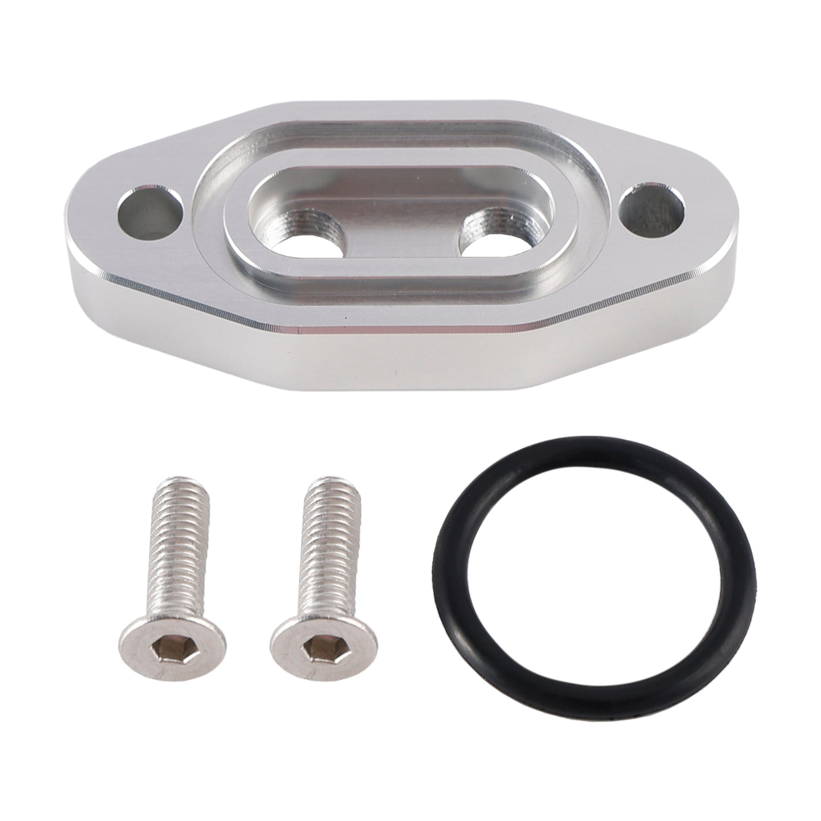 Dubbele Turbo Dual 1/8" NPT-olietoevoerleidingadapterplaat voor LS1 LSX LS3 LS2 LQ4
