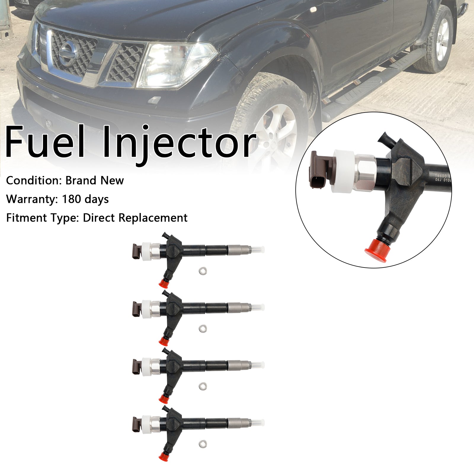 Nissan Navara 2006-2009 & Injetor de combustível Pathfinder YD25 4PCS 16600-EB70A 095000-6250